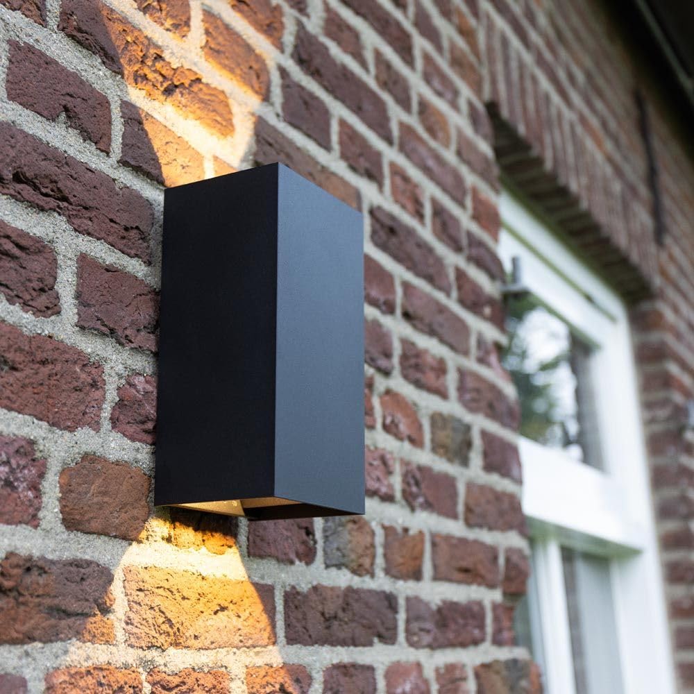 Hoftronic Miles XL LED Wandleuchte Außen Schwarz 3000K