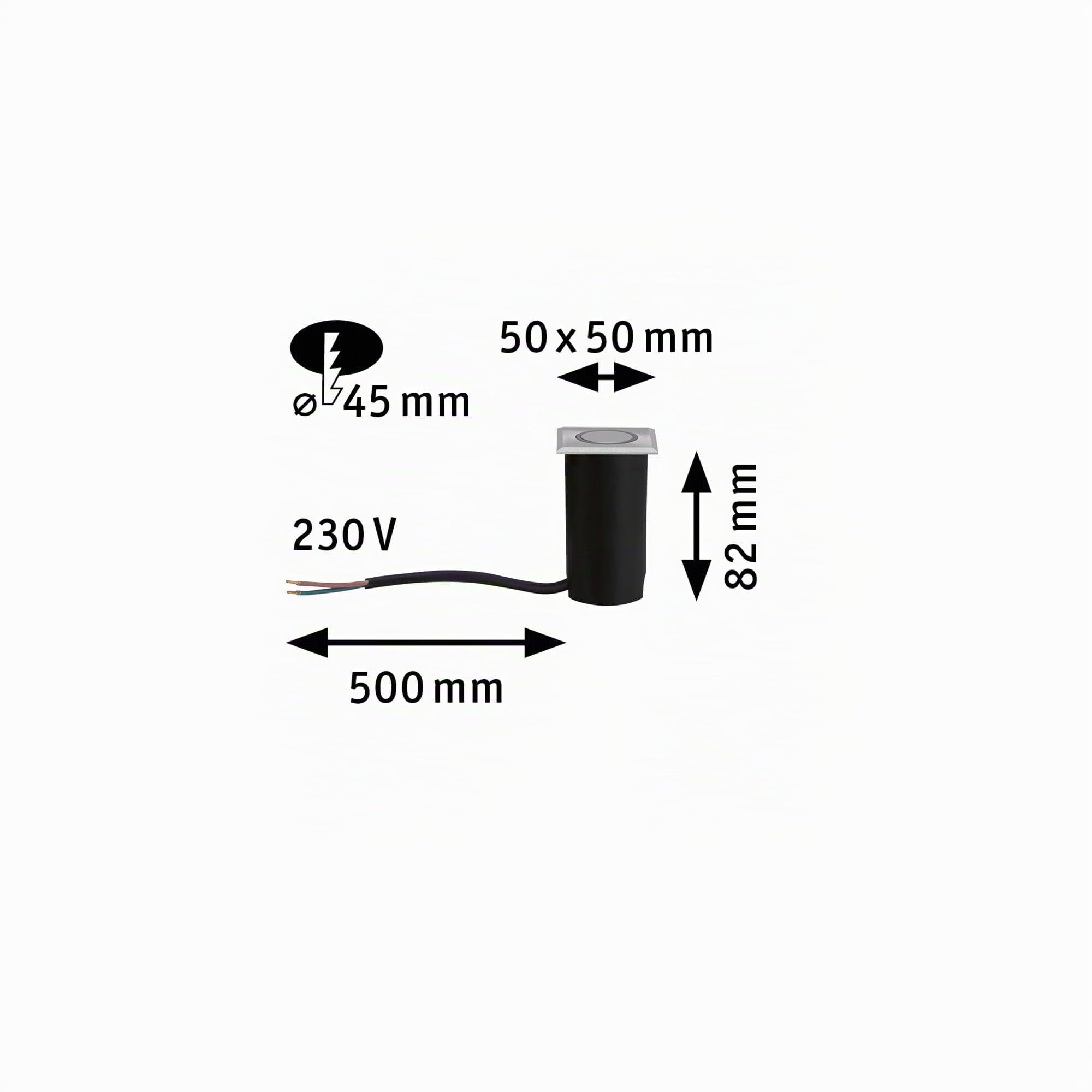 Paulmann Deko Square Bodeneinbauleuchte IP67 2W 1cm