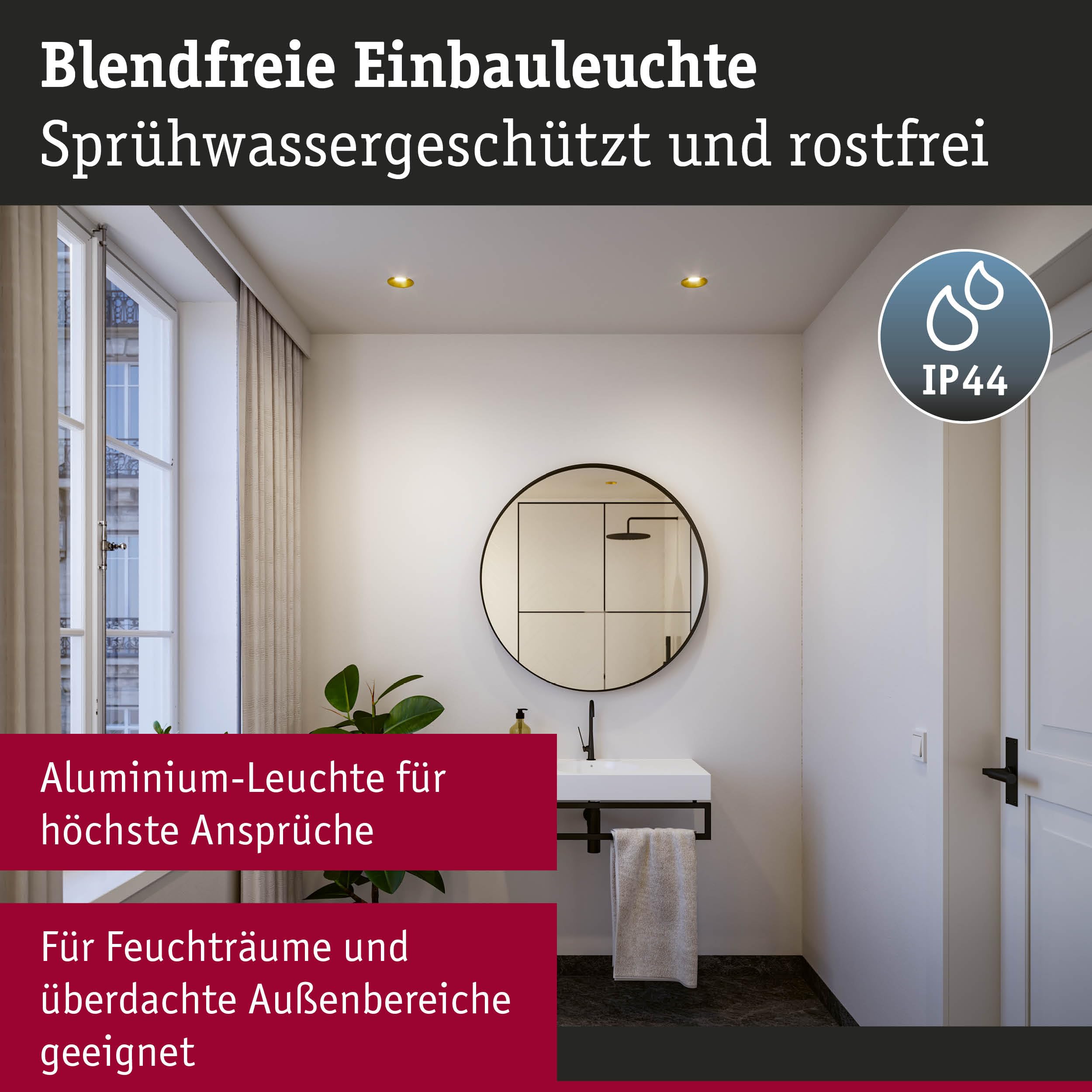 Paulmann Cole 98201 Einbauleuchte gold 6er-Set IP44