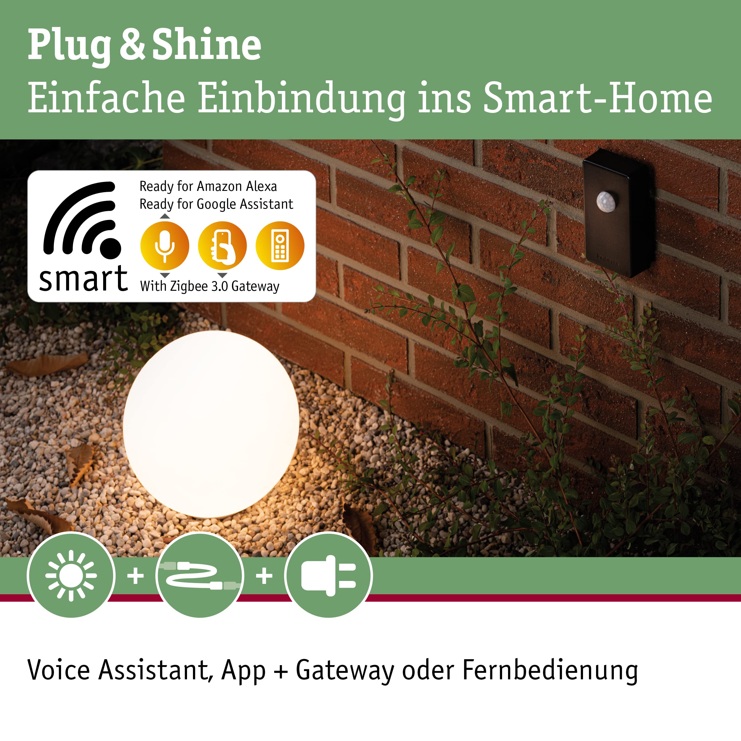 Paulmann Plug & Shine 18012 Sensor IP44 anthrazit Zigbee