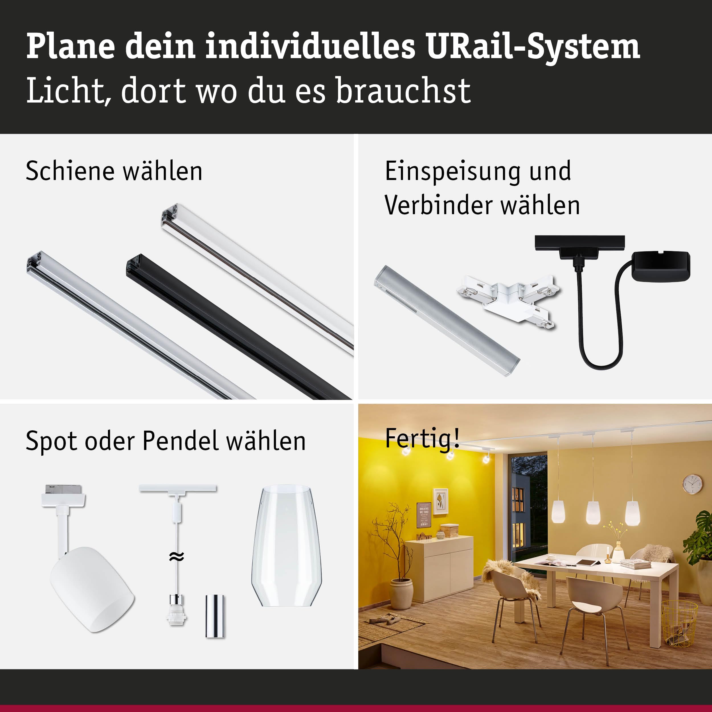 Paulmann URail 95677 Schienenadapter Signalweiß Zigbee
