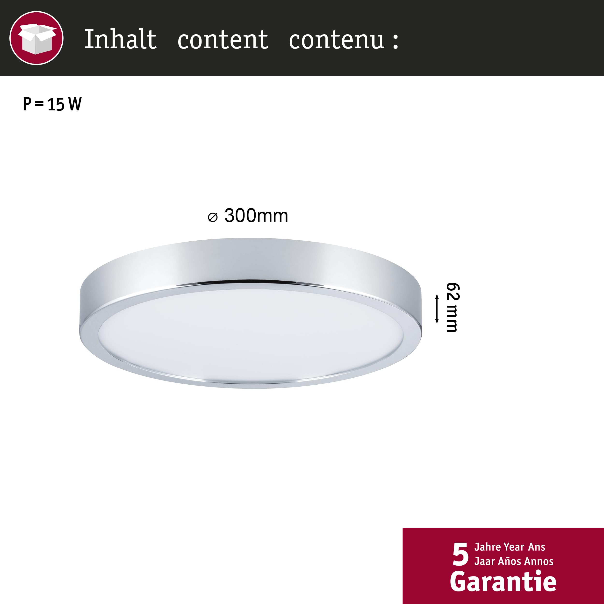 Paulmann Aviar 70882 LED-Panel Ø300mm 2700K Chrom
