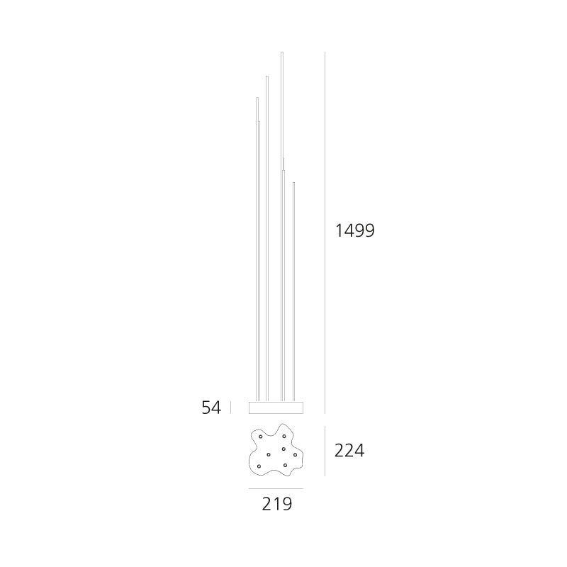 Artemide Reeds Outdoor IP67 Bodenleuchte 1499mm