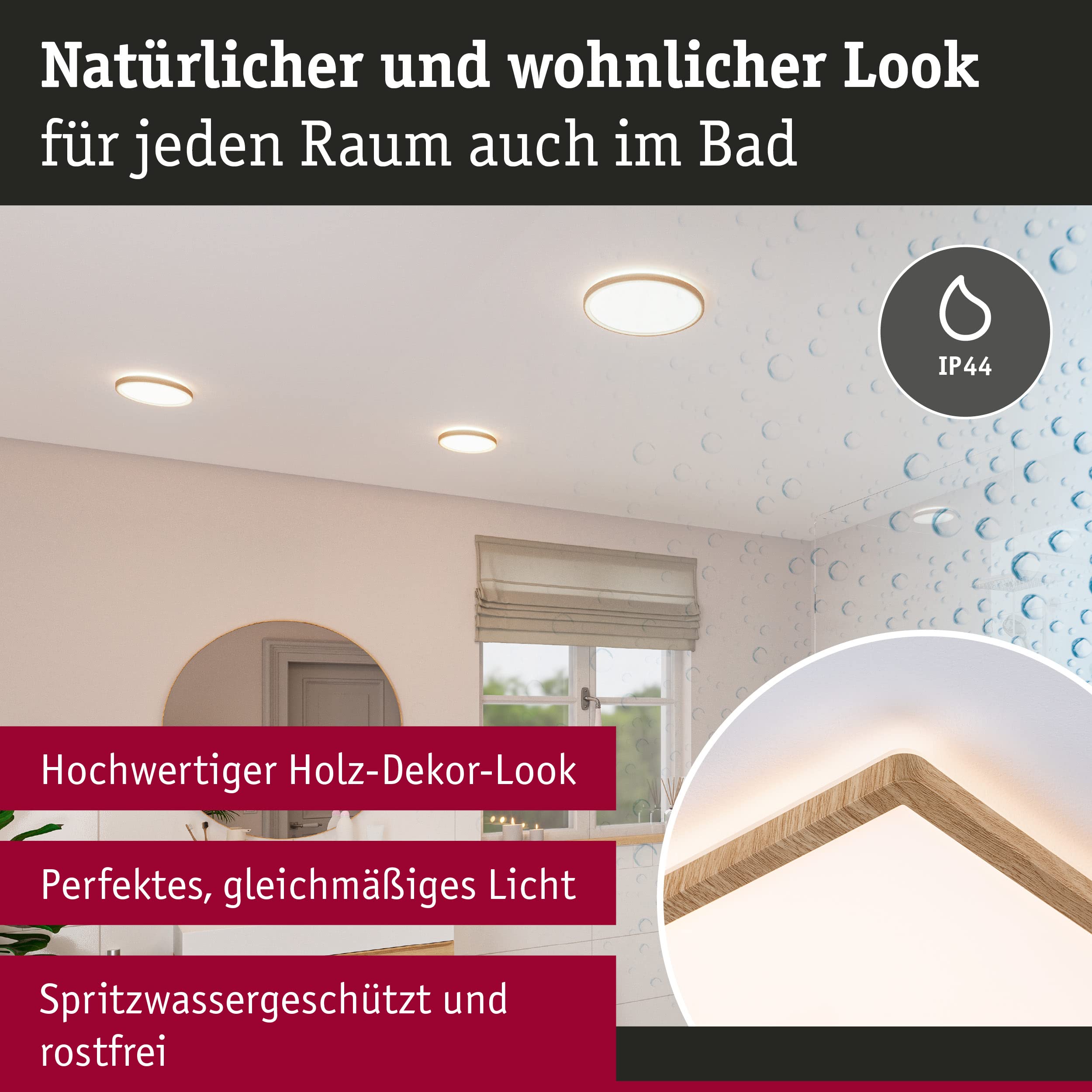 Paulmann Atria Shine 71030 LED Panel Holz 3000K