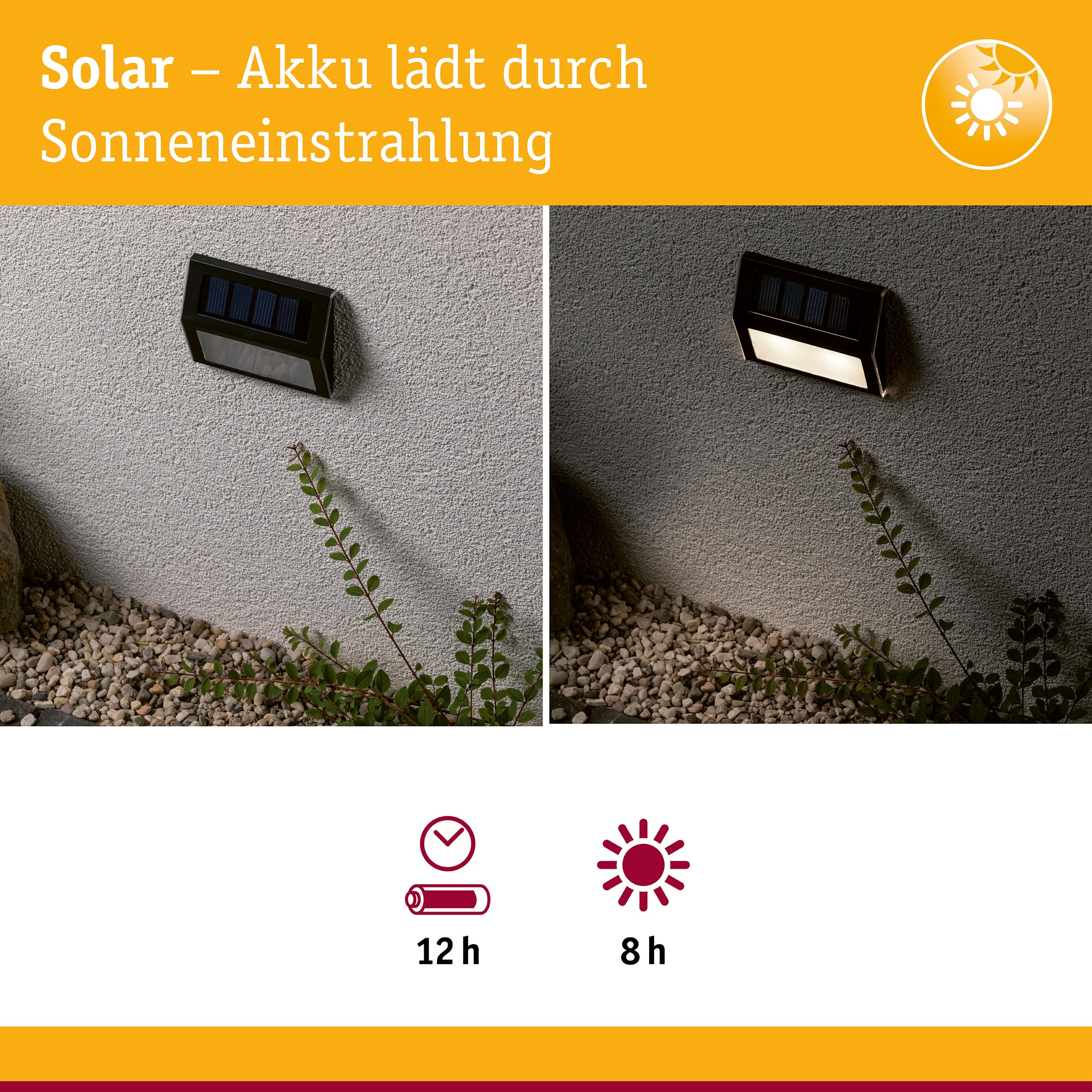 Paulmann 94234 Solar Stufenleuchte Anthrazit Warmweiß IP44
