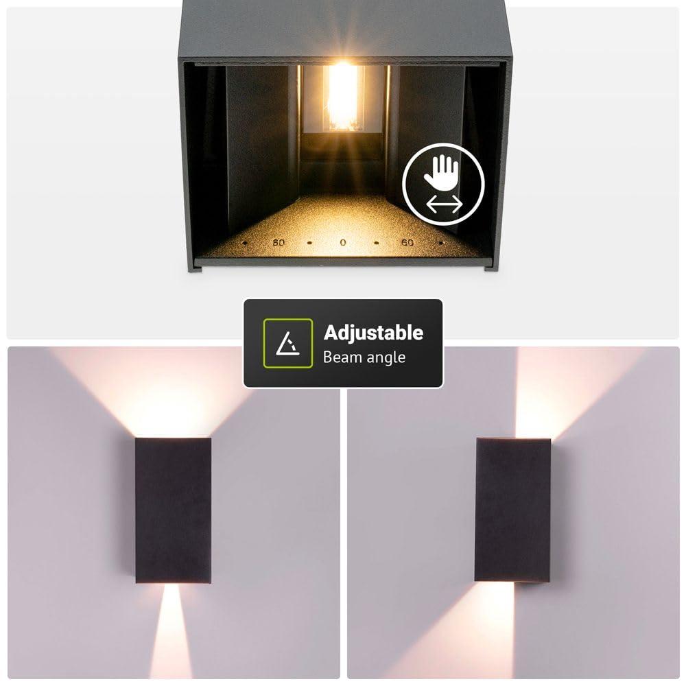 Hoftronic Miles S Wandleuchte außen schwarz 3000K 820lm