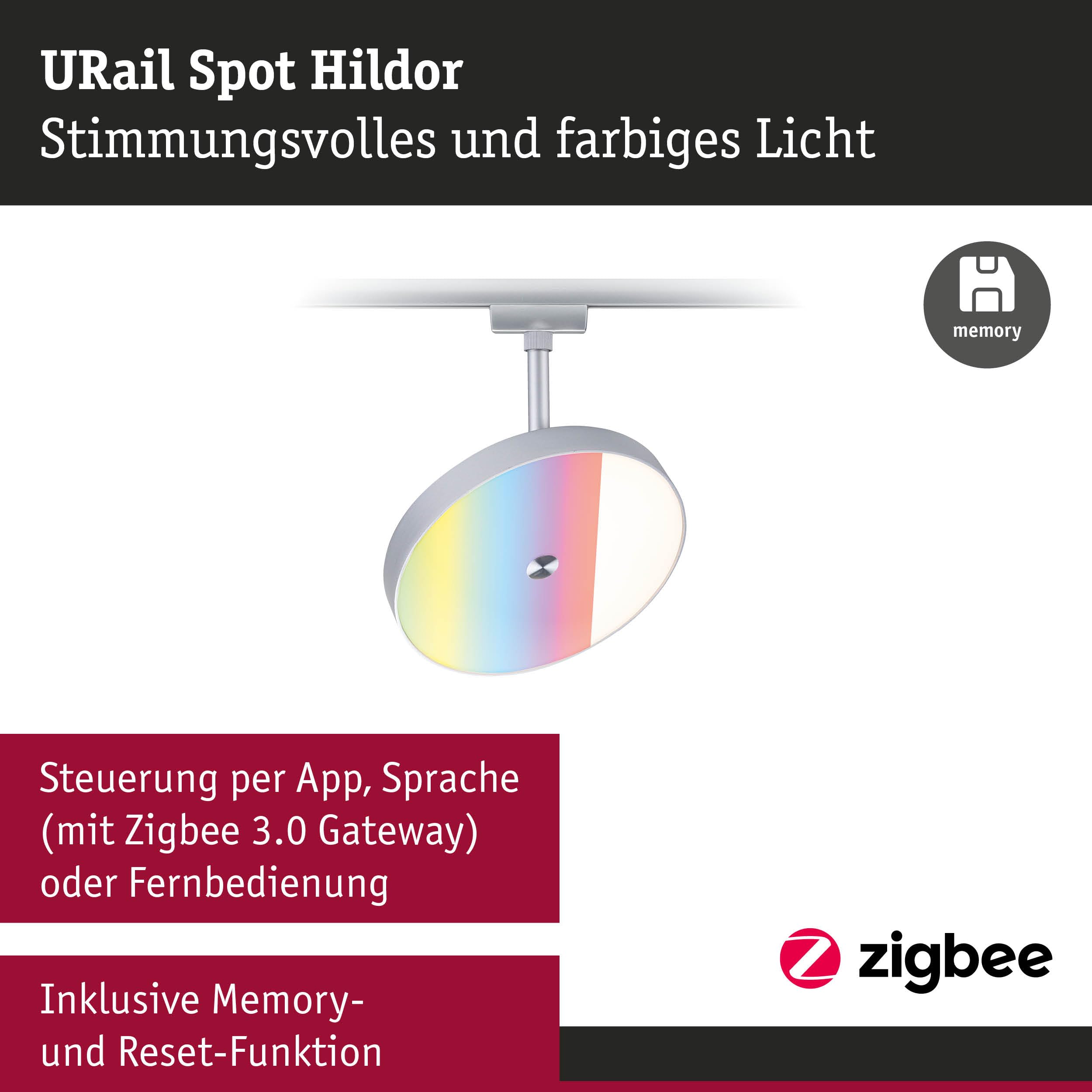Paulmann URail Hildor 95688 Schienenspot Chrom matt RGBW