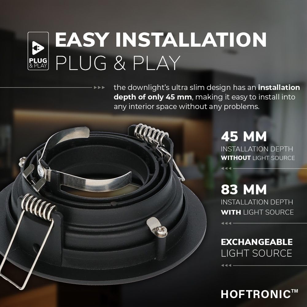 Hoftronic Laredo LED Einbaustrahler 6er Set 6000K schwarz