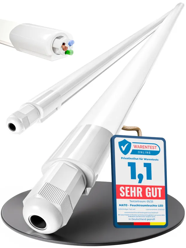 MATO Feuchtraumleuchte LED 120cm 36W 6500K kaltweiß 2 Stück