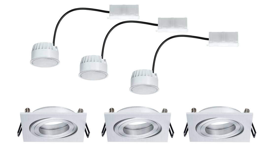 Paulmann 93986 Coin Einbauspot Set 3x7W eckig