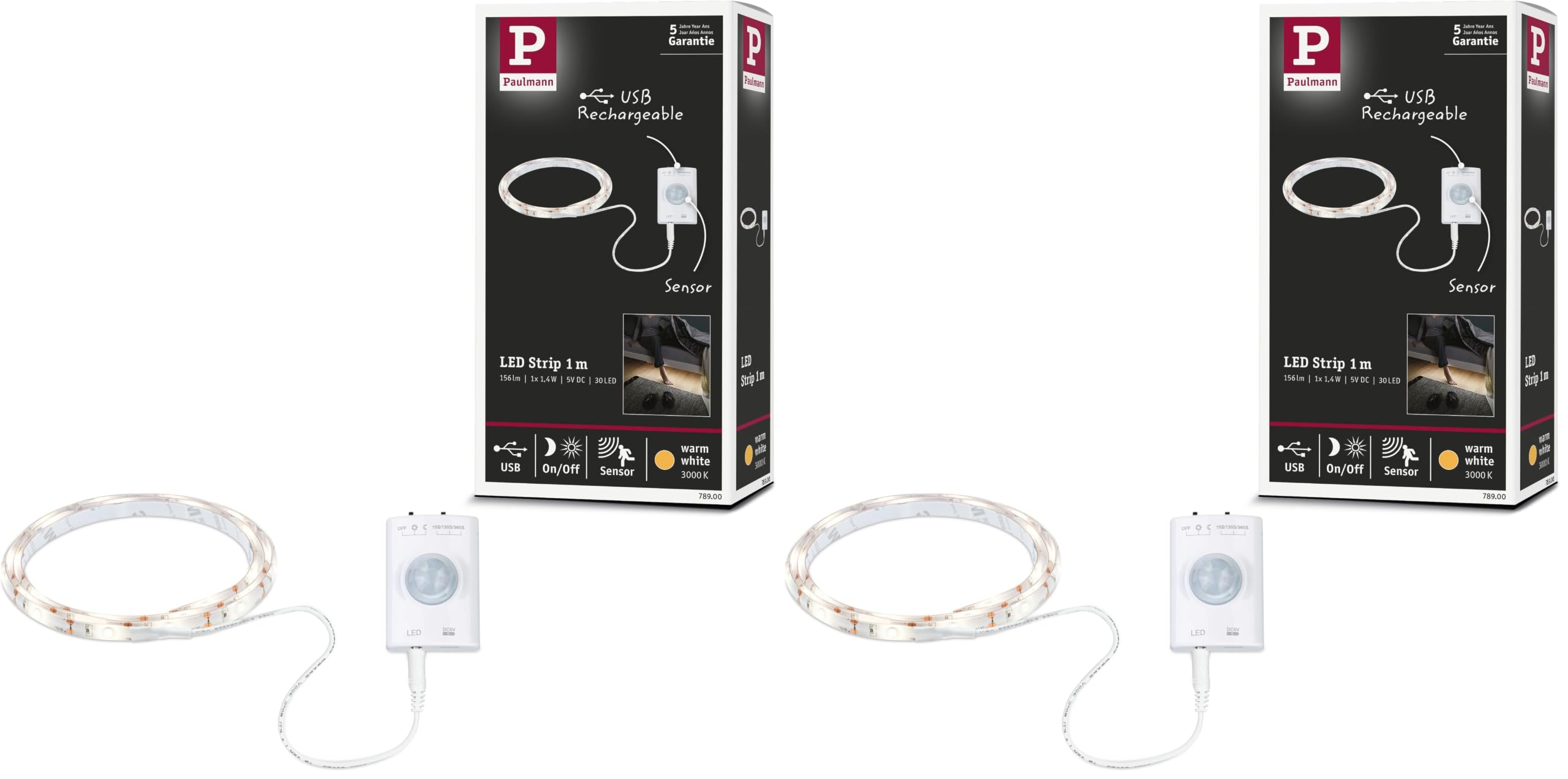 Paulmann 78900 LED-Strip Batterie 1m Sensor 3000K