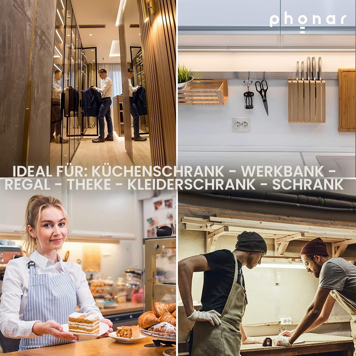 Phonar LED-Unterbauleuchte Küche 60cm dimmbar sensor