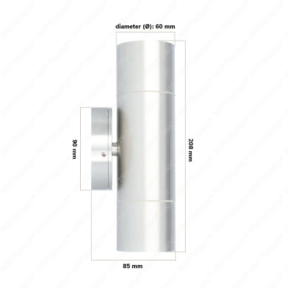 Hoftronic Dax Wandleuchte Up-Down Edelstahl IP65 GU10