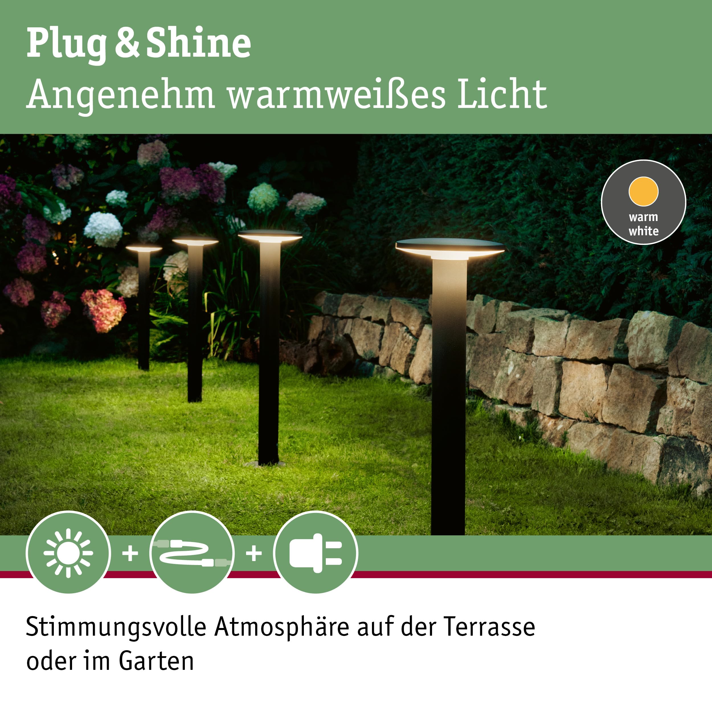 Paulmann Plug & Shine Plate 94312 Poller 3000K Anthrazit