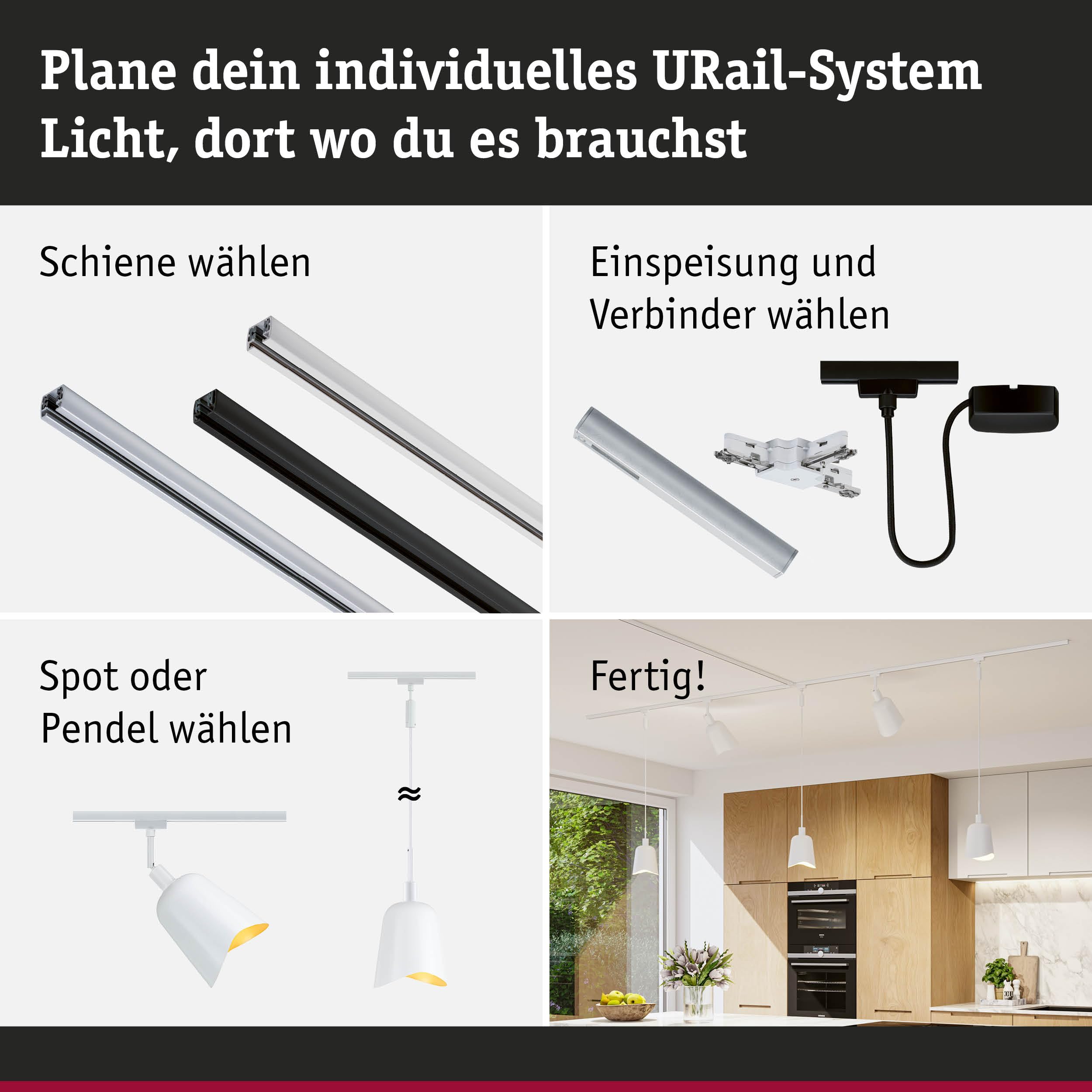 Paulmann URail Alvaro DecoSystems Schirm Weiß-Gold 144mm