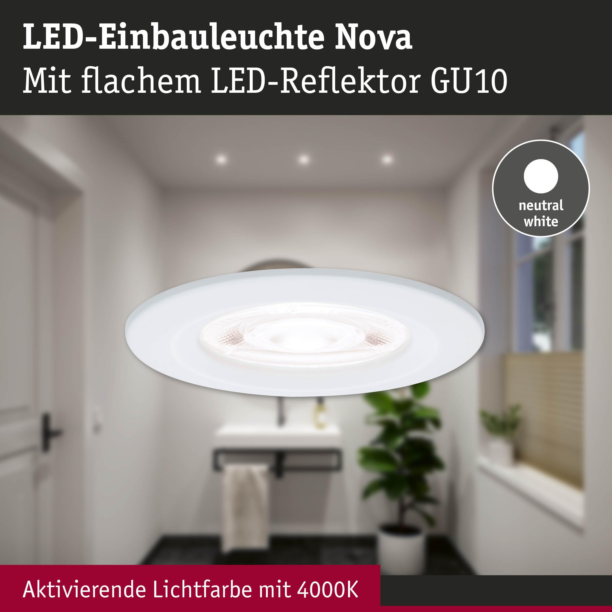 Paulmann Nova 92312 Einbauleuchte weiß starr 4000K neutralweiß