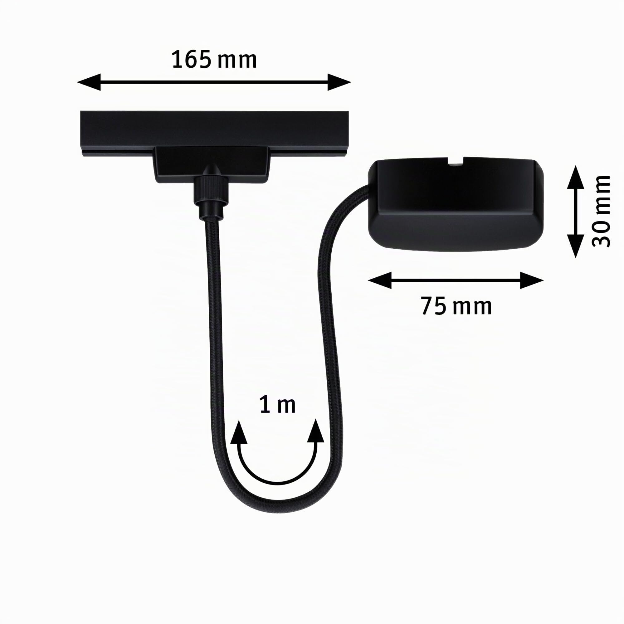 Paulmann URail 96916 Einspeisung Kabel 1m Schwarz matt