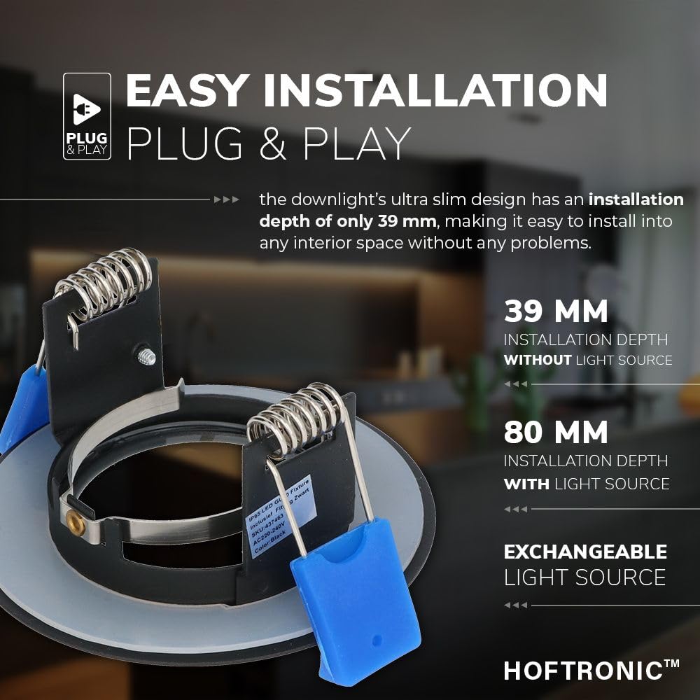 Hoftronic Bari Einbaustrahler 6er-Set IP64 4000K