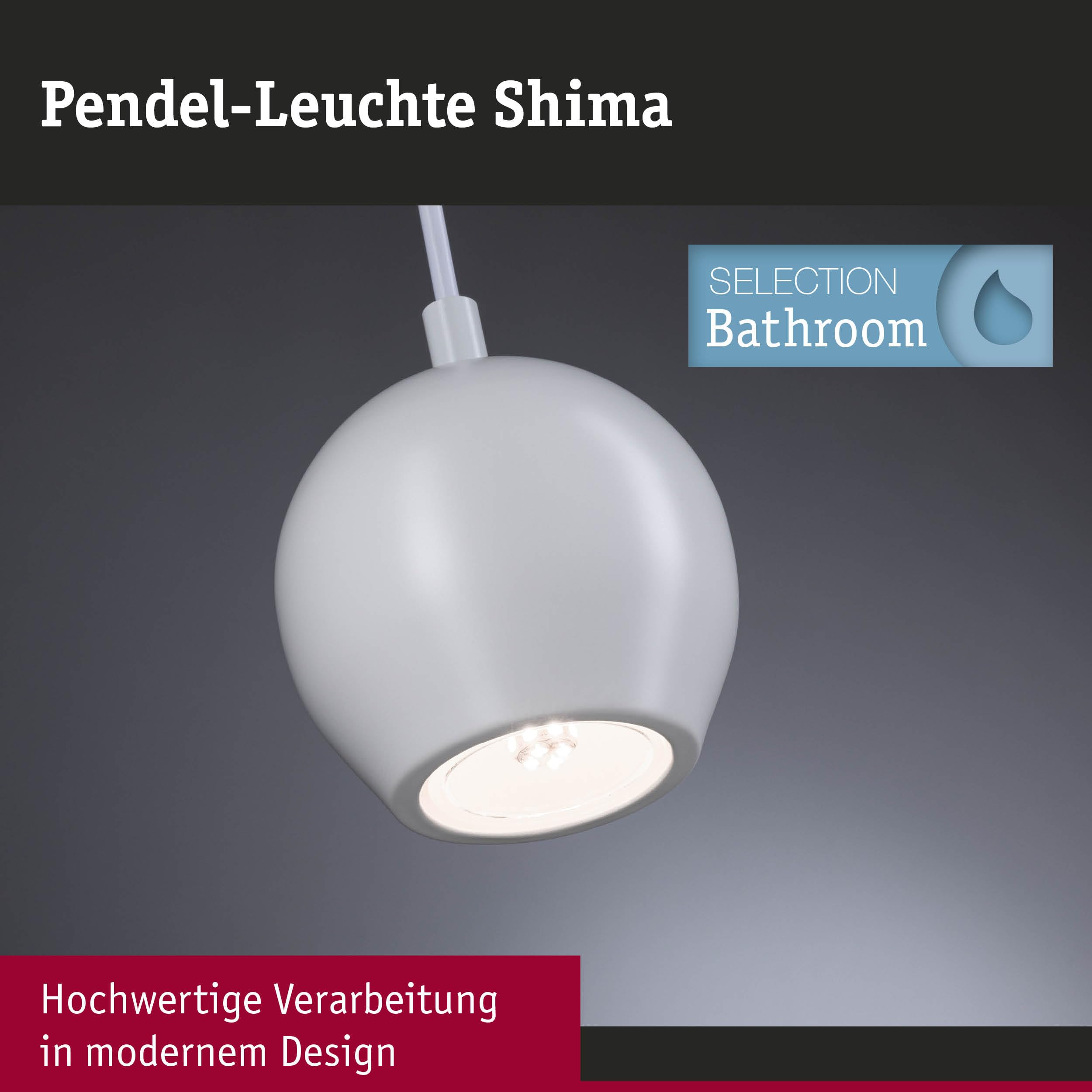 Paulmann Shima 76993 Pendelleuchte GU10 weiß IP44