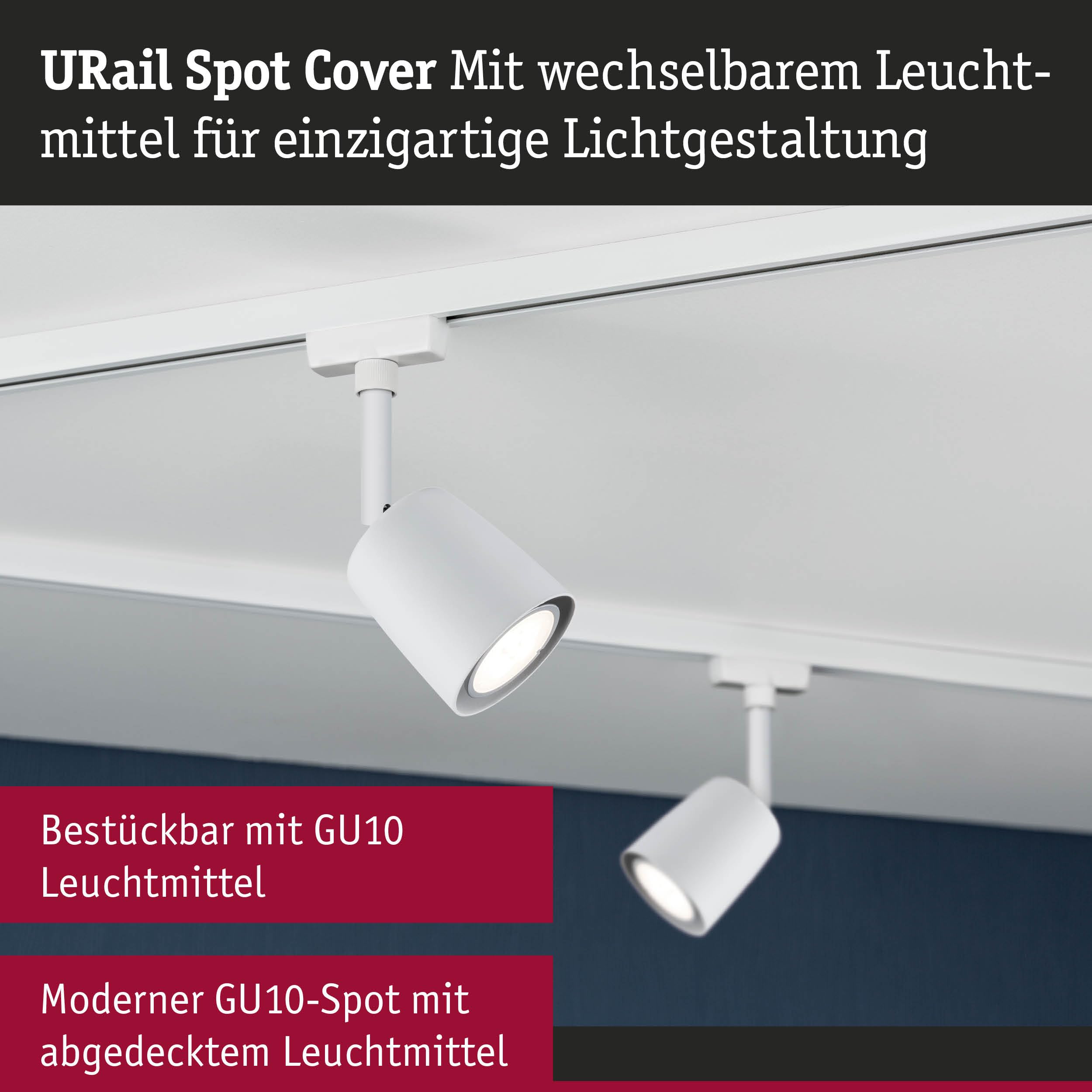 Paulmann URail Cover 94880 Schienenspot Signalweiß GU10 dimmbar