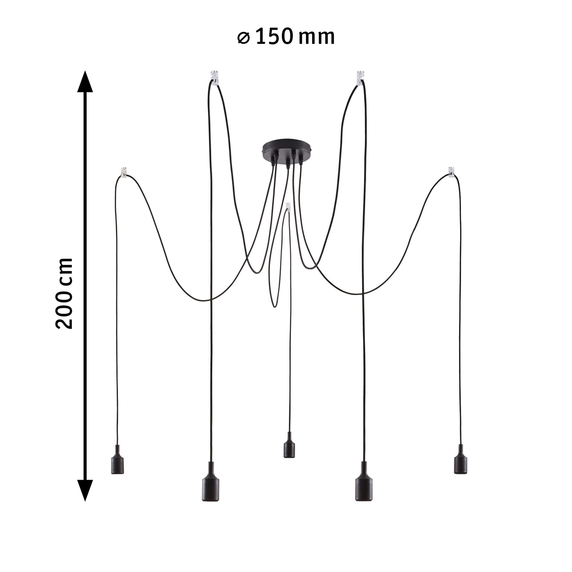 Paulmann Neordic Ketil 50389 Pendelleuchte schwarz 5-flammig E27