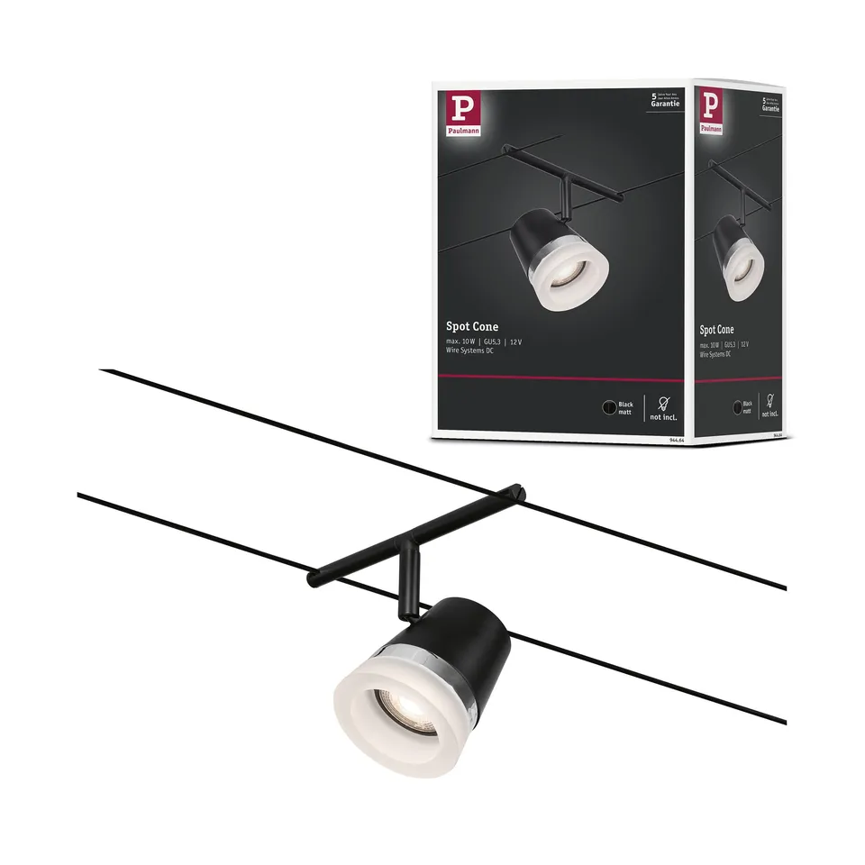Paulmann CorDuo Seilspot Cone Schwarz matt GU5,3