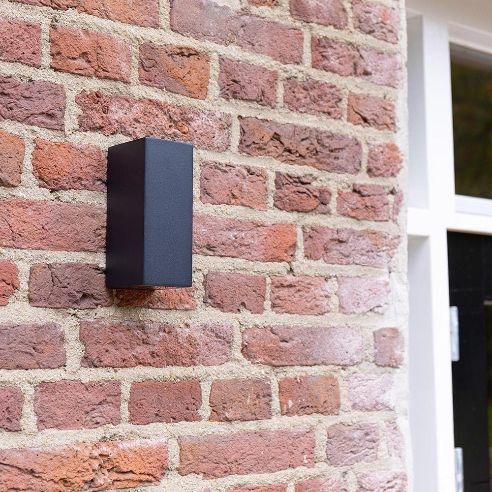 Hoftronic Selma Außenwandleuchte schwarz IP65 2xGU10