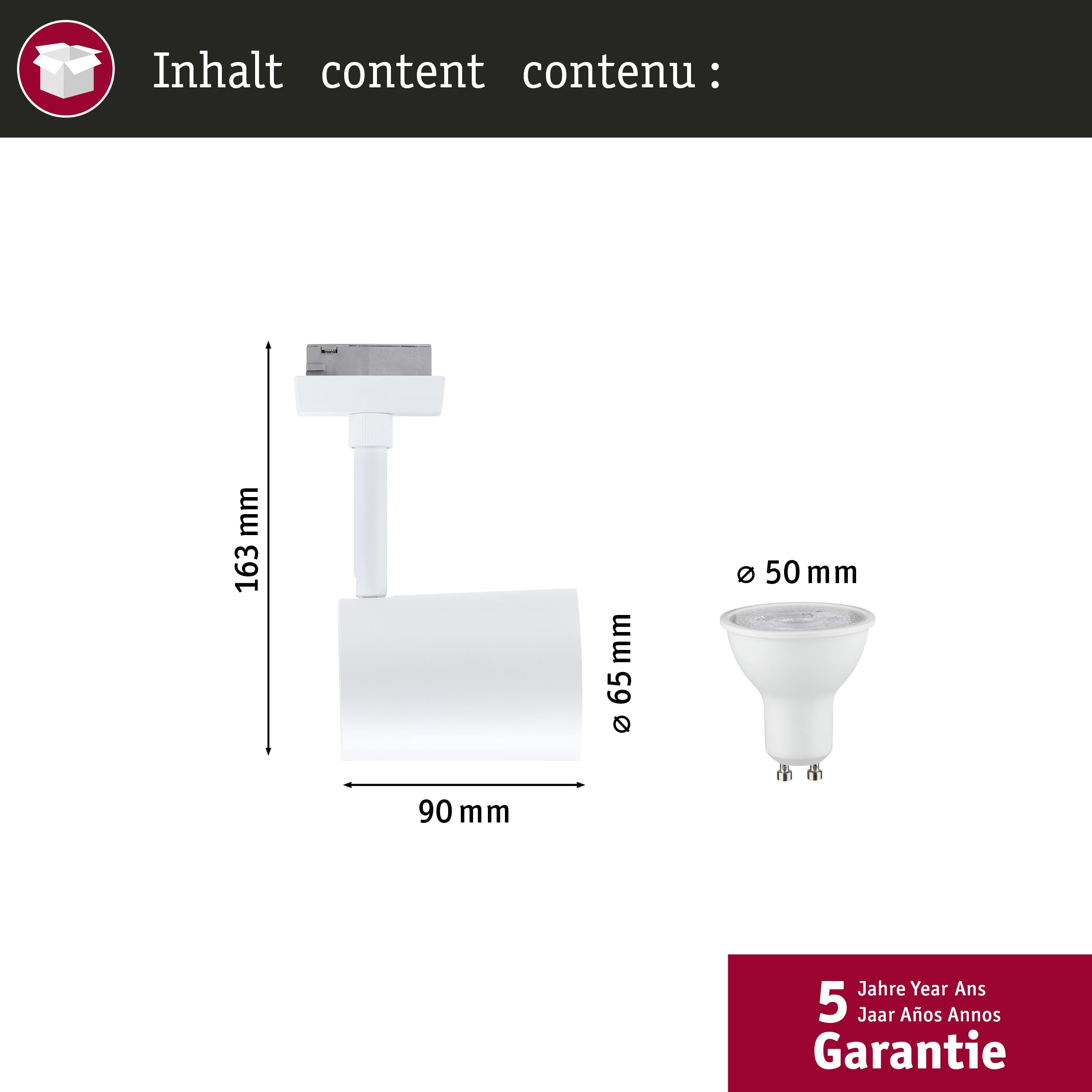 Paulmann URail 95663 Luxe Schienenspot Zigbee GU10 weiß