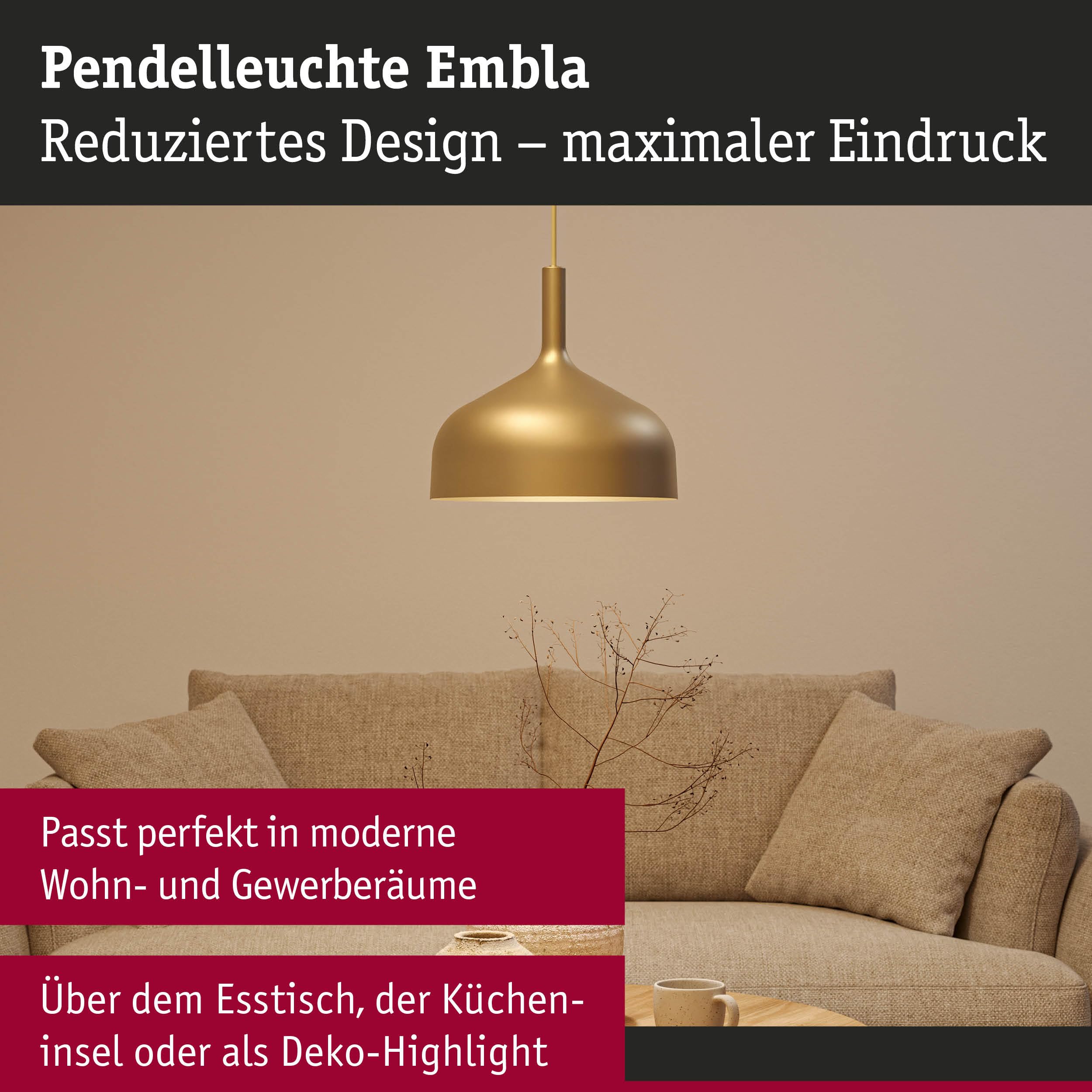 Paulmann Embla II 77066 Pendelleuchte Gold E27