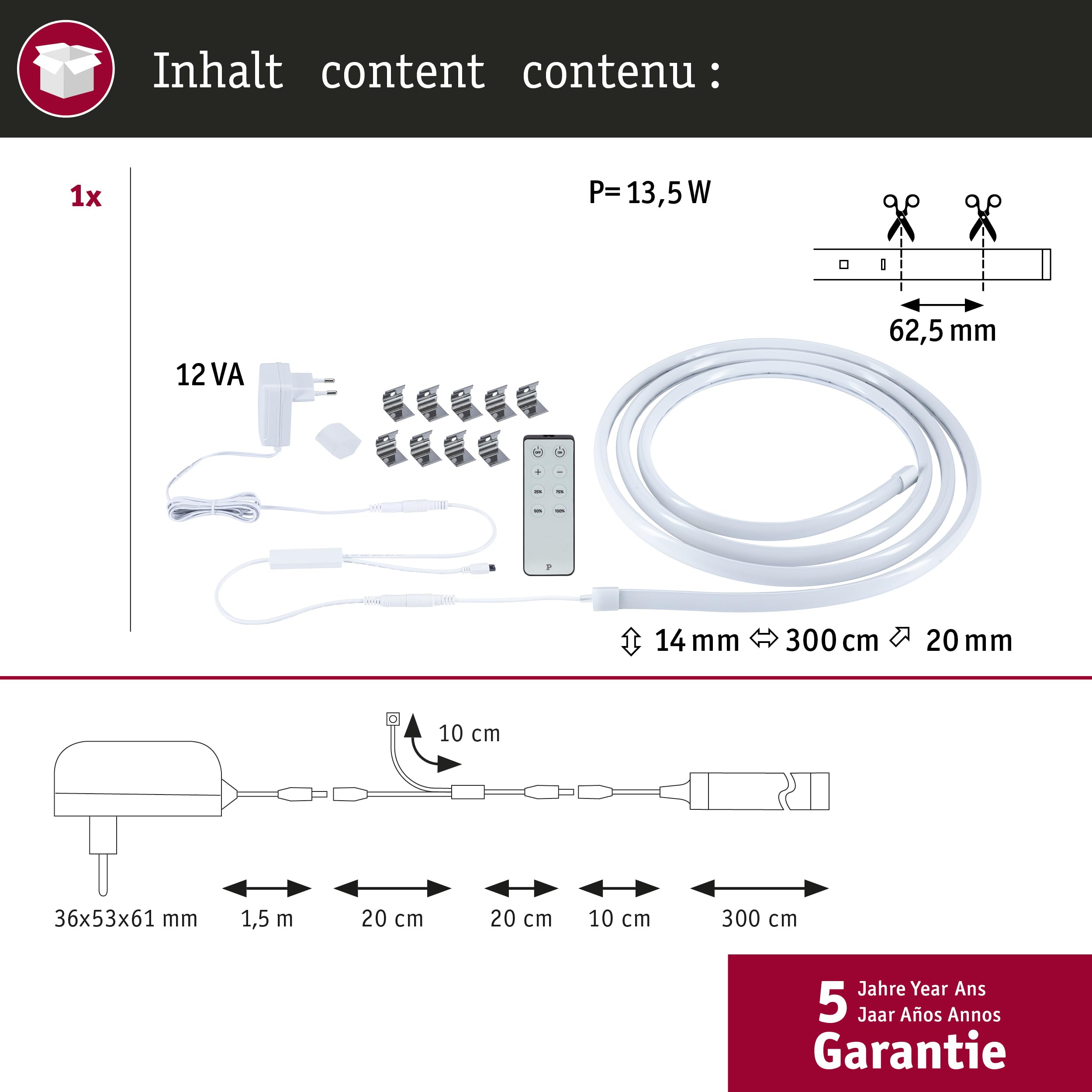 Paulmann SimpLED Delta 79567 LED Strip 3m warmweiß dimmbar