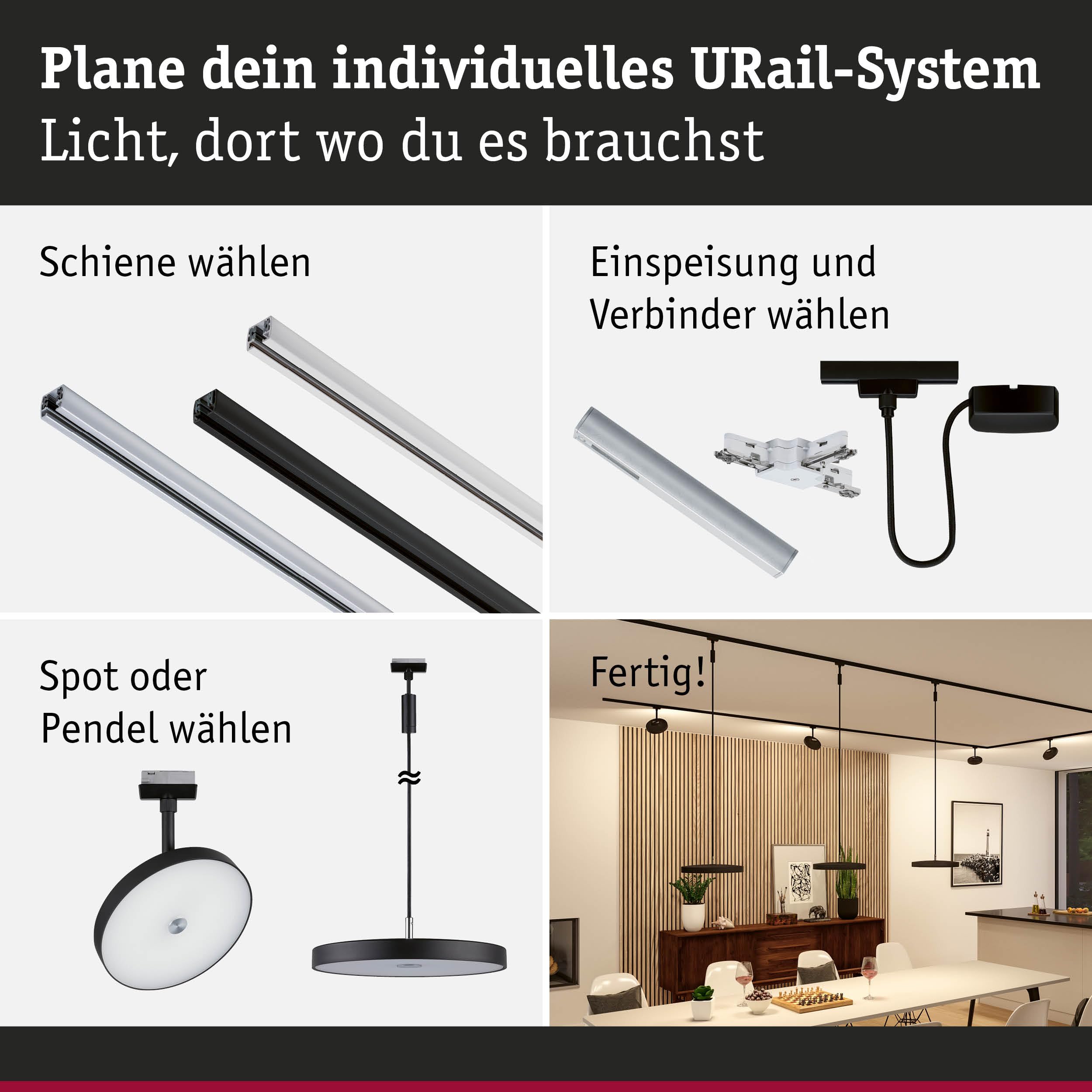 Paulmann URail Hildor Schienenstrahler Schwarz matt 3000K