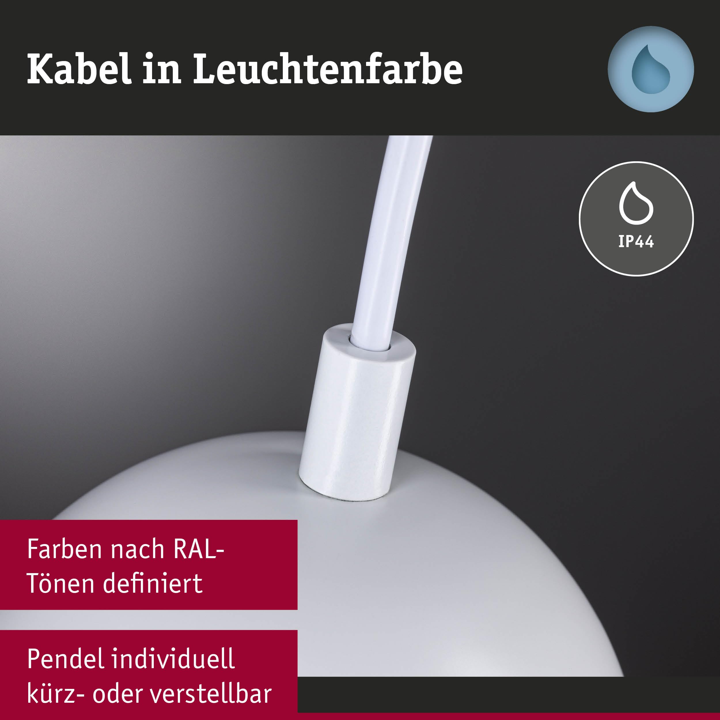 Paulmann Shima 76993 Pendelleuchte GU10 weiß IP44