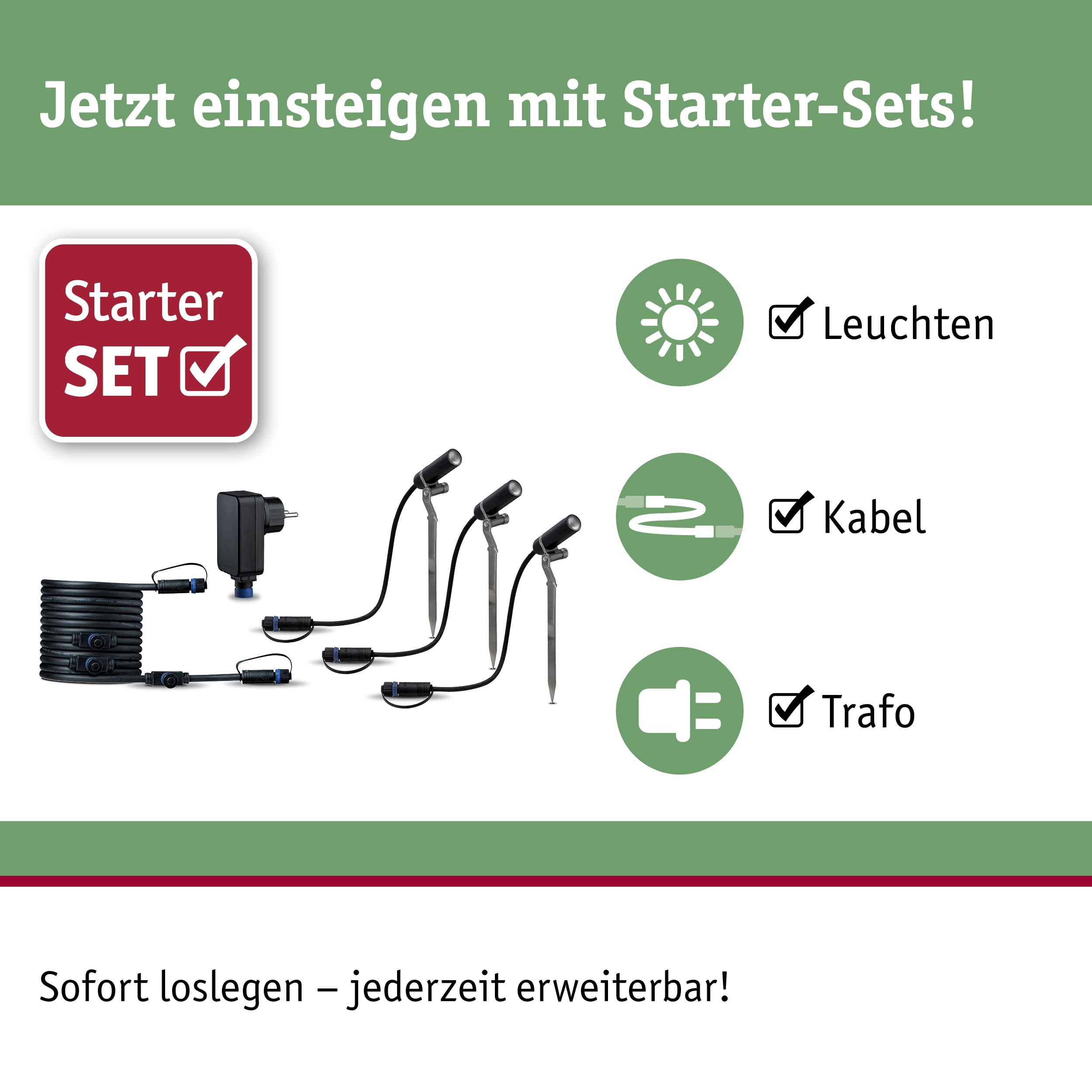 Paulmann Plug & Shine Plantini 94154 Spot Basisset 3er warmweiß