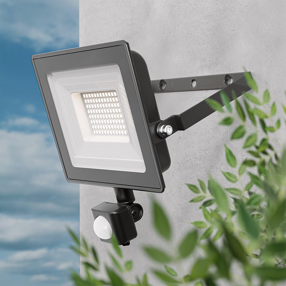 Hoftronic Stratos LED Fluter 50W kaltweiß mit Bewegungsmelder