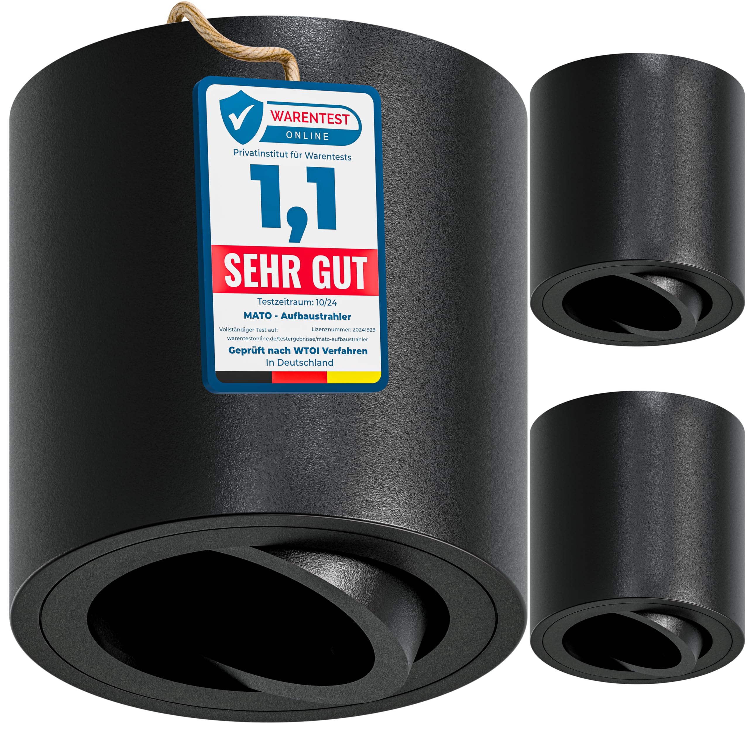 MATO Aufbauspot GU10 Strahler weiß 3er schwenkbar 80mm