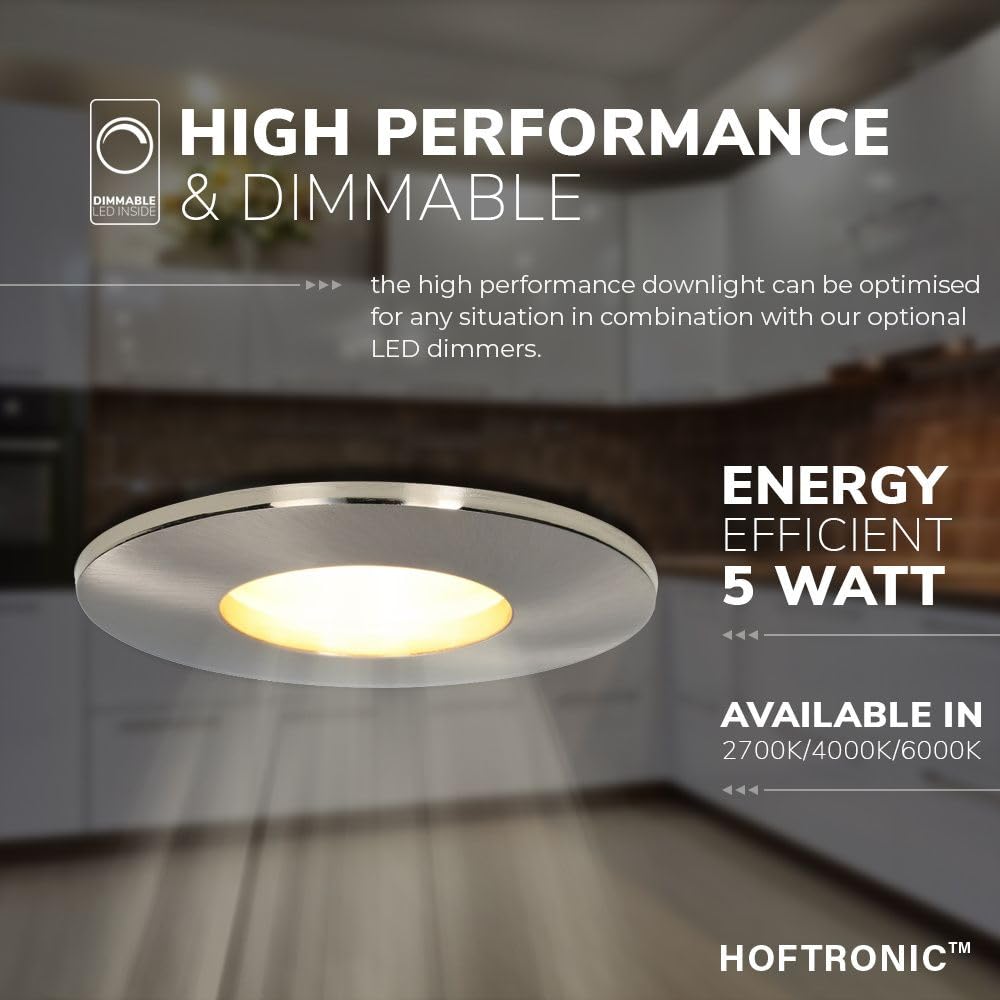 Hoftronic LED Einbaustrahler IP44 6er Set 6000K wasserdicht