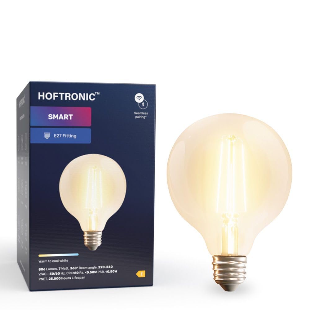 Hoftronic Smart Filament LED Lampe E27 G95 6er Set