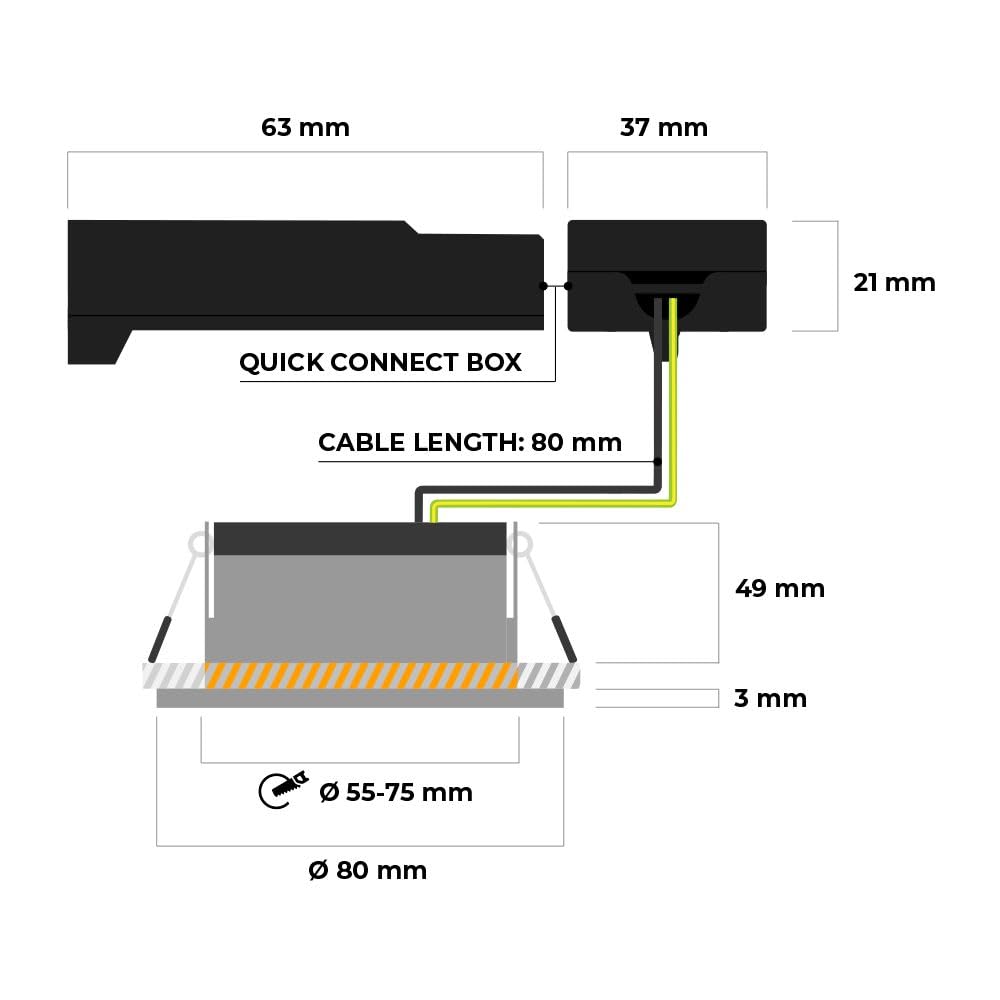 Hoftronic Nola LED-Einbaustrahler weiß 3er-Set IP65