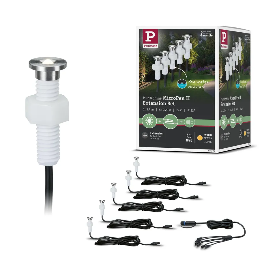 Paulmann Plug & Shine MicroPen II 93694 Einbauleuchte 5er Edelstahl