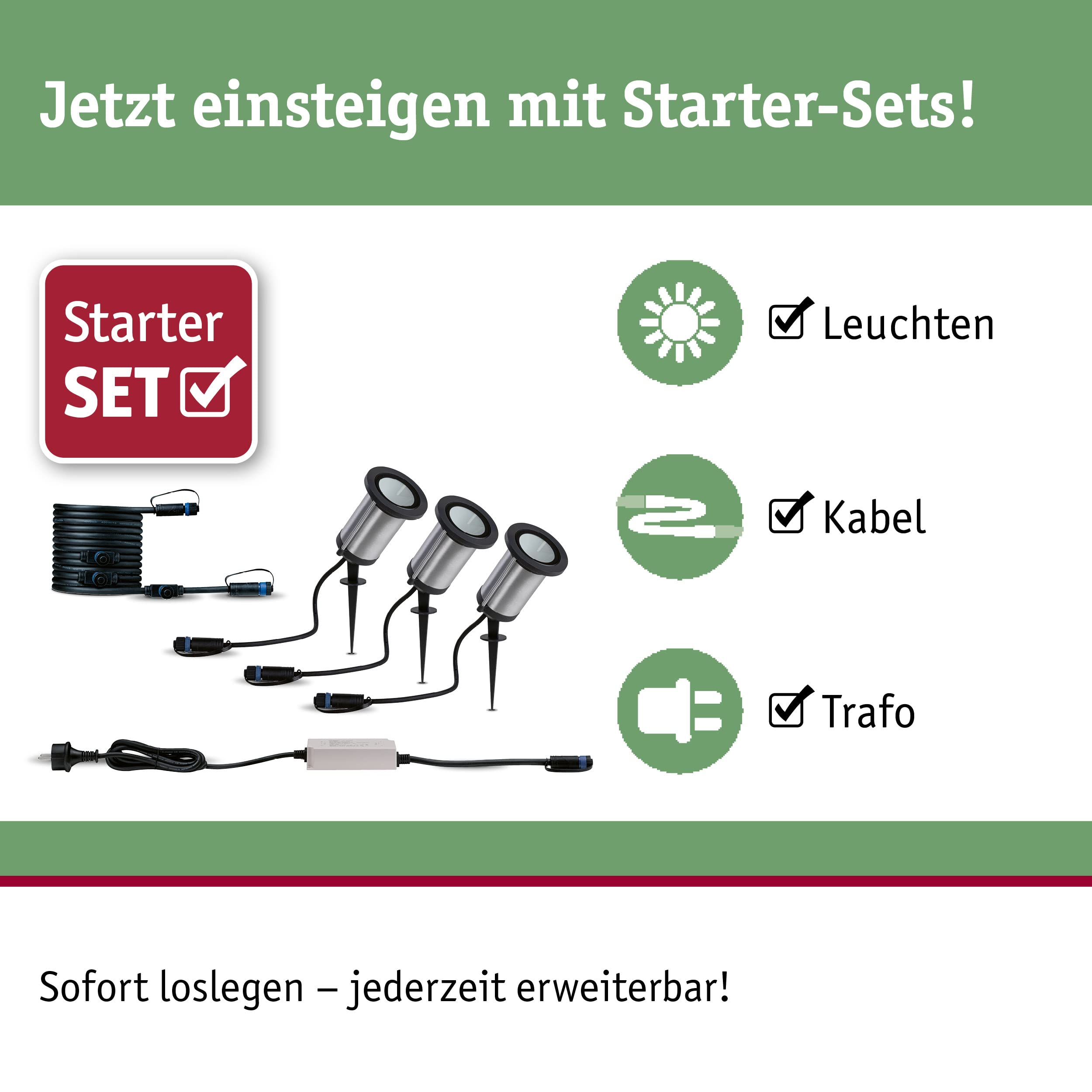 Paulmann Plug Shine 94286 Basisset Spot Classic 3er IP65