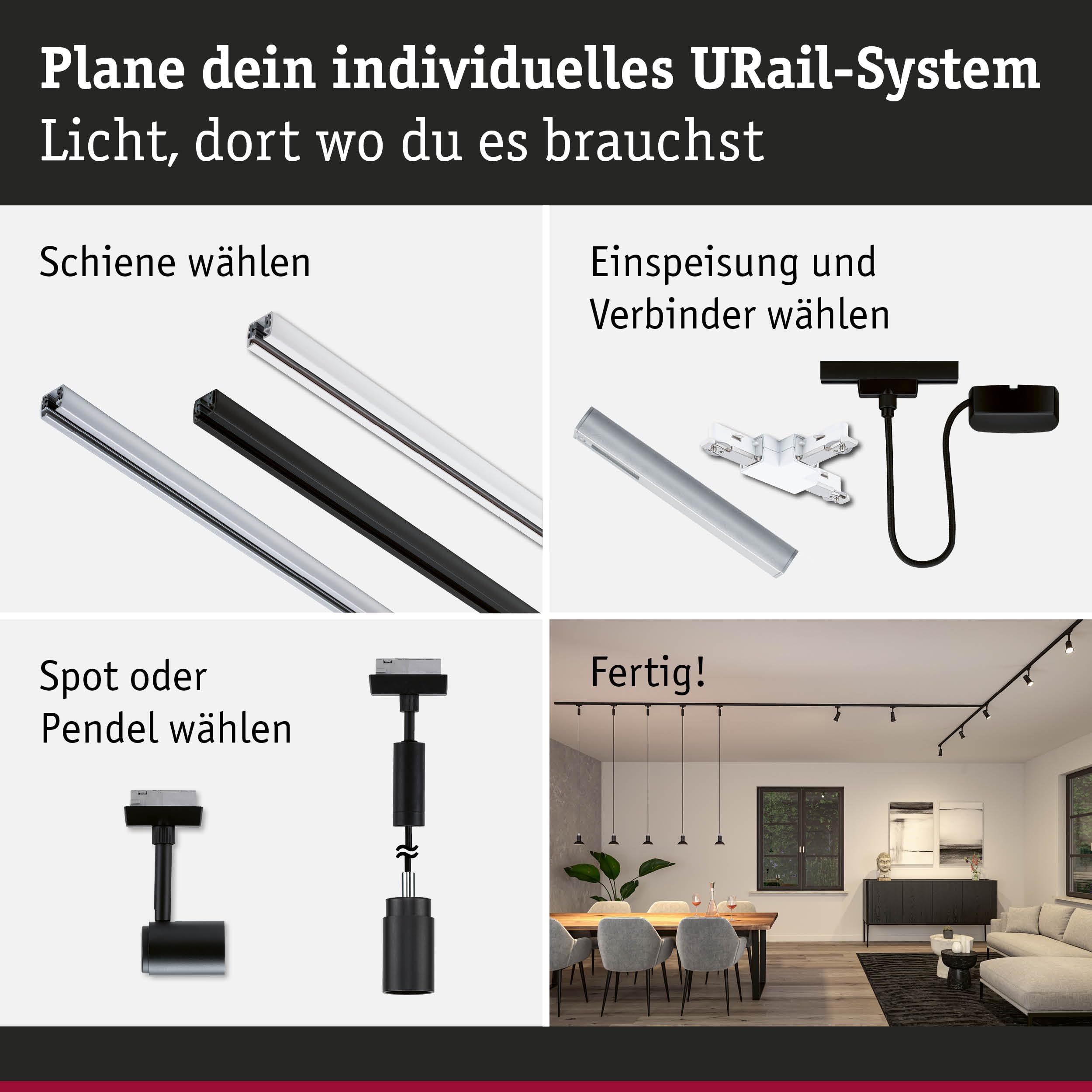 Paulmann URail Runa 95621 Schienenspot schwarz GU10