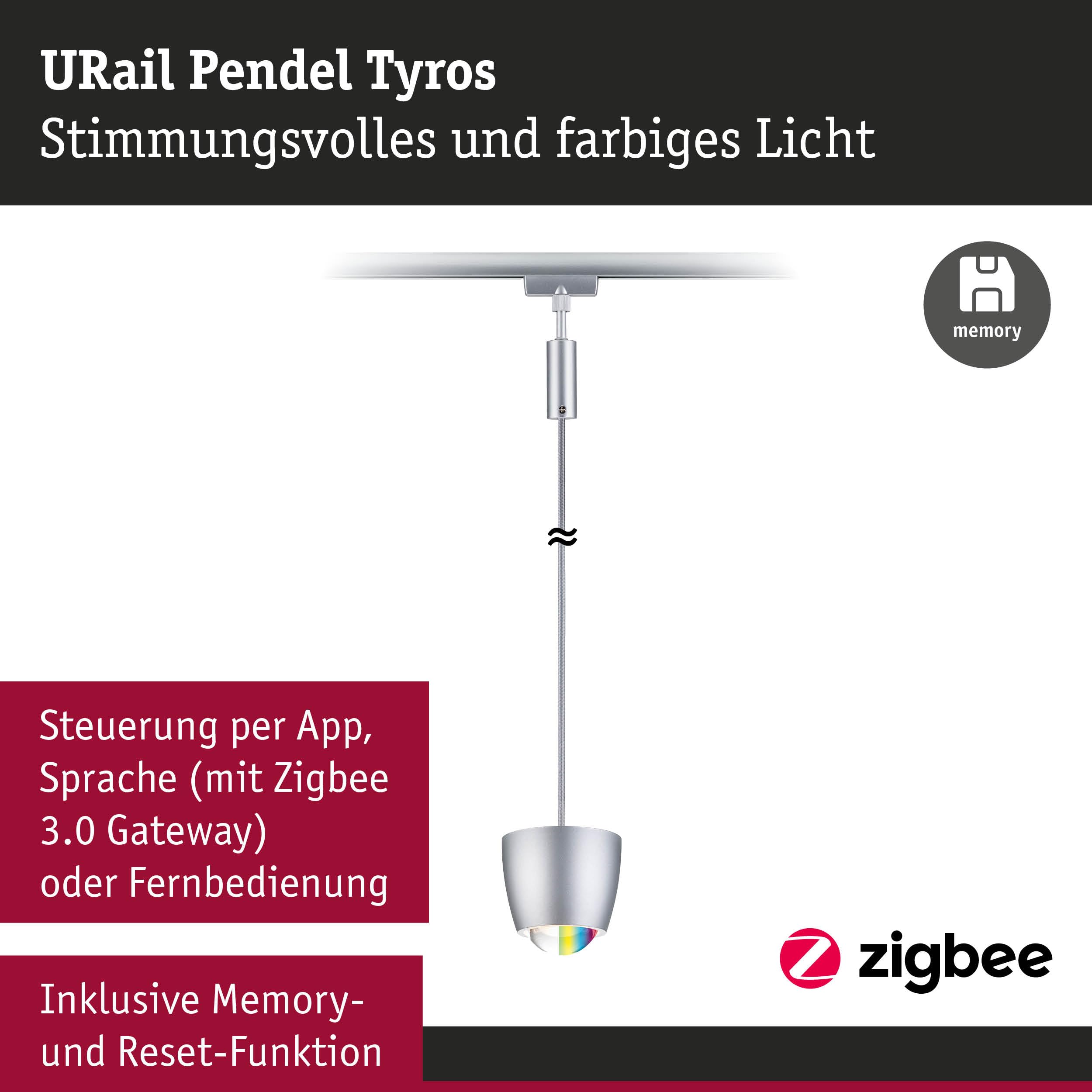 Paulmann URail Tyros 95682 Pendel Chrom matt RGBW