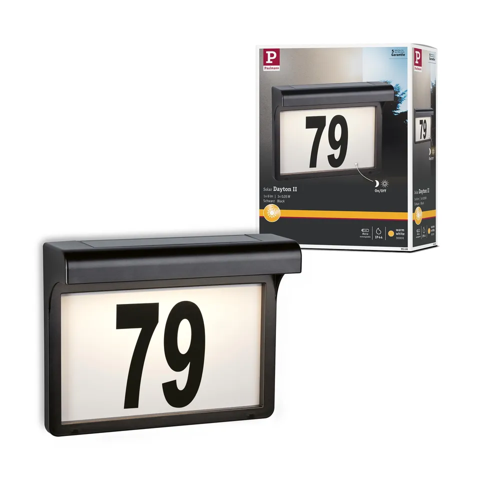 Paulmann Dayton II 95388 Solar-Hausnummernleuchte IP44