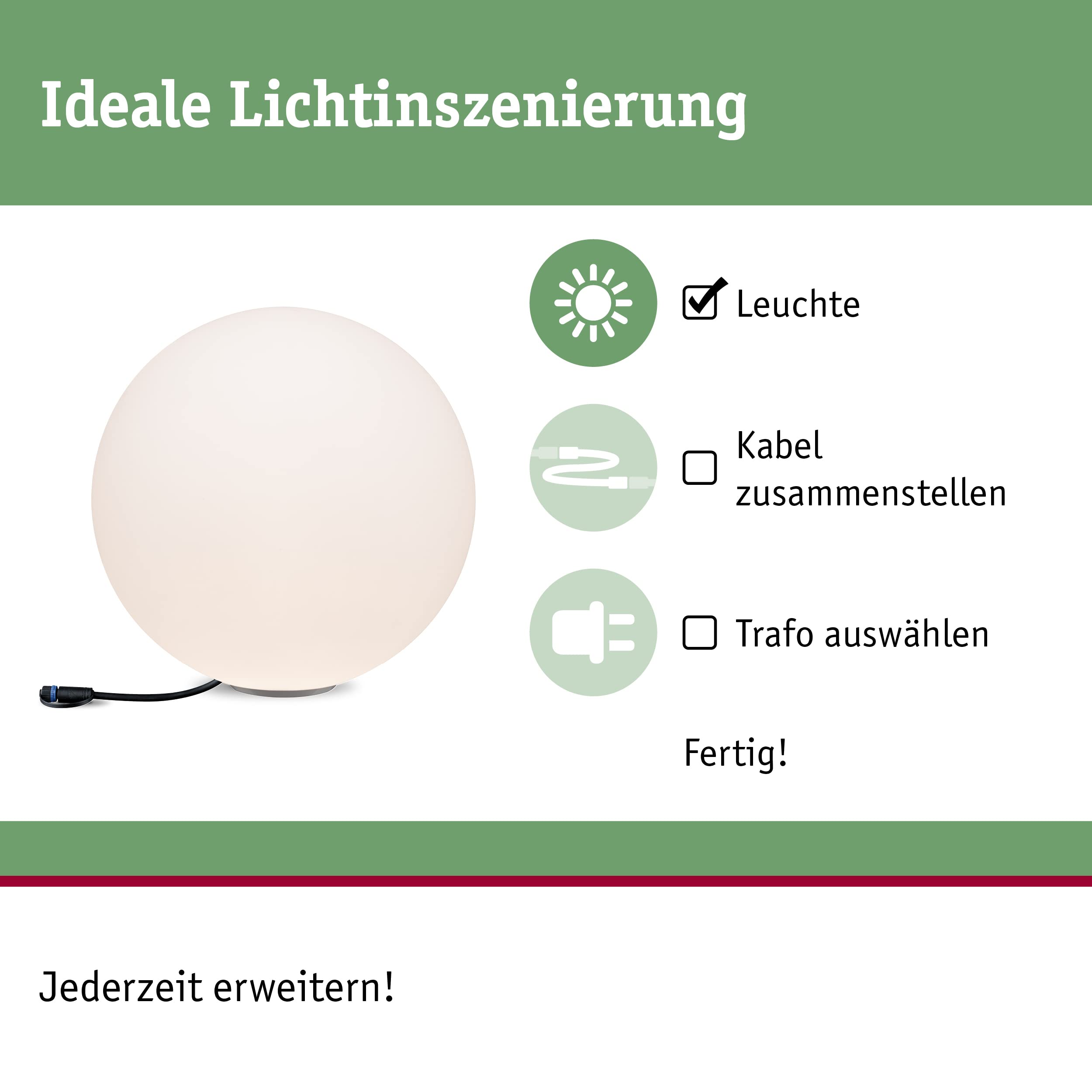 Paulmann Plug & Shine 94178 Globe Kugelleuchte Standard