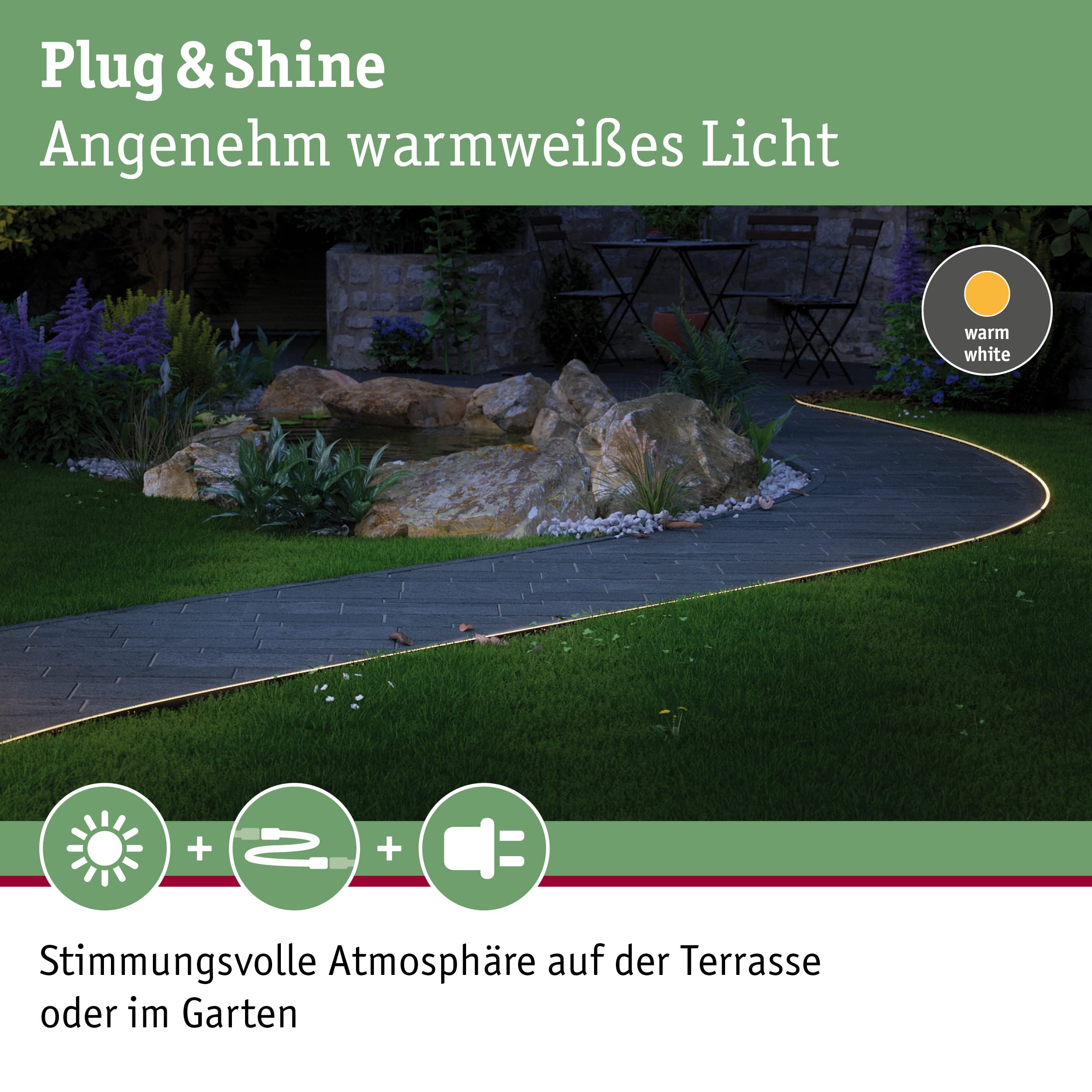 Paulmann Plug&Shine Neon Stripe 6 Montage-Clips weiß