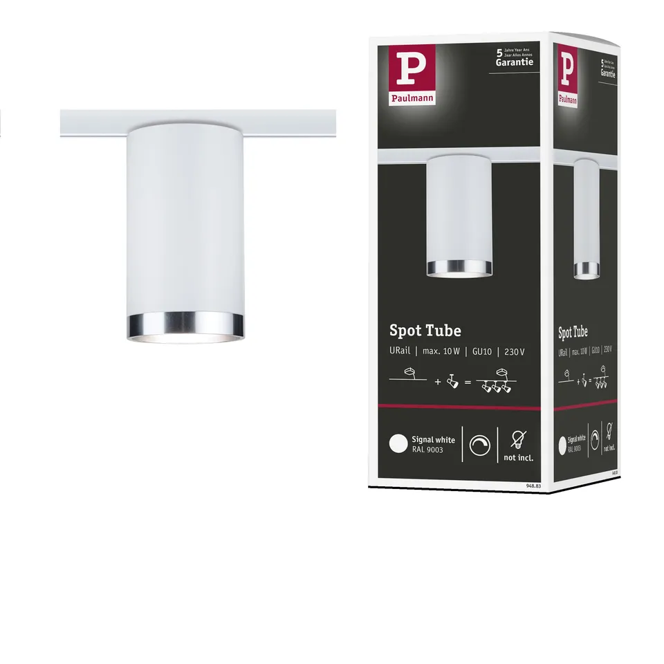 Paulmann URail 94883 Tube Schienenspot GU10 signalweiß