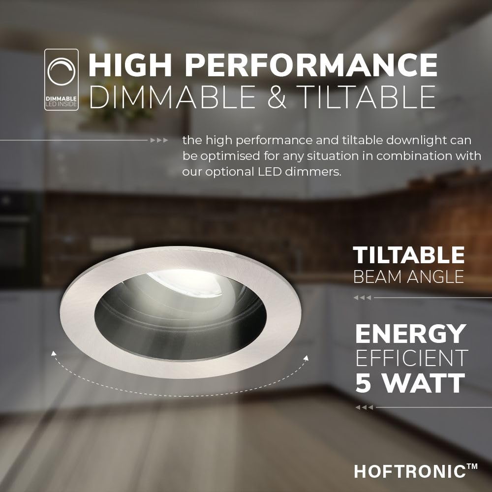 Hoftronic Mesa LED Einbaustrahler 3er Set 6000K schwenkbar