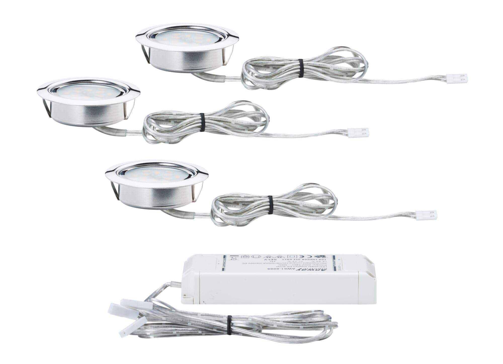 Paulmann 935.52 Möbeleinbauleuchte 3er-Set Chrom matt
