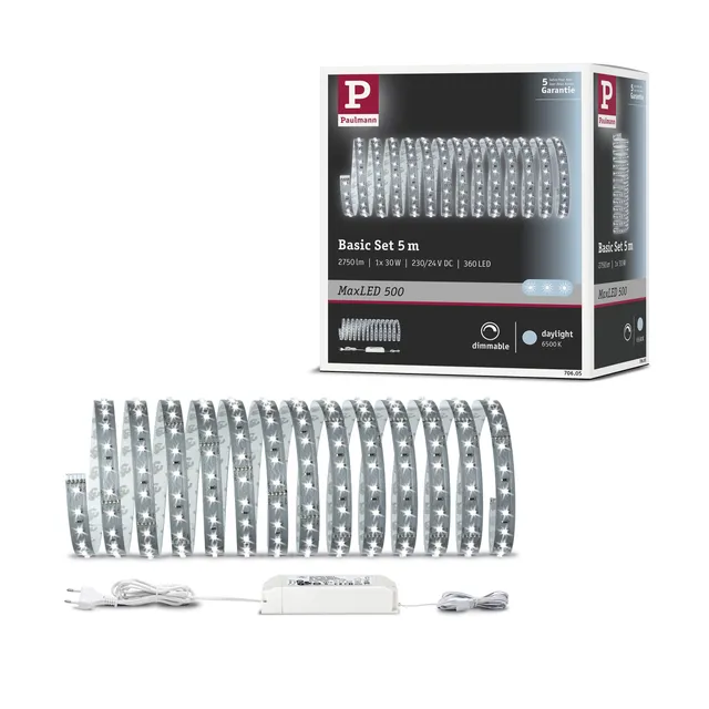 Paulmann MaxLED 500 Basisset LED Strip Silber