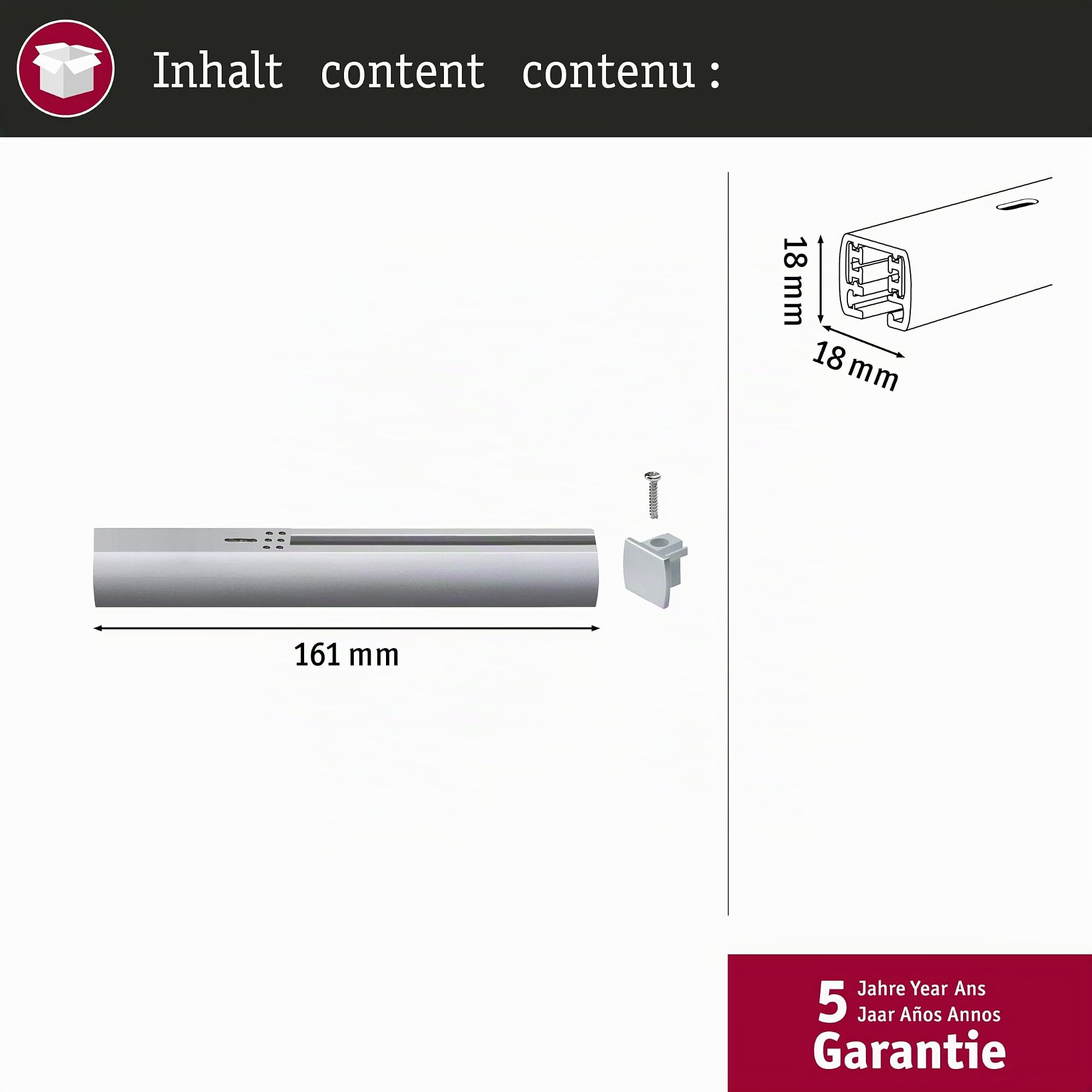 Paulmann URail 97655 Endeinspeisung Schiene Chrom matt